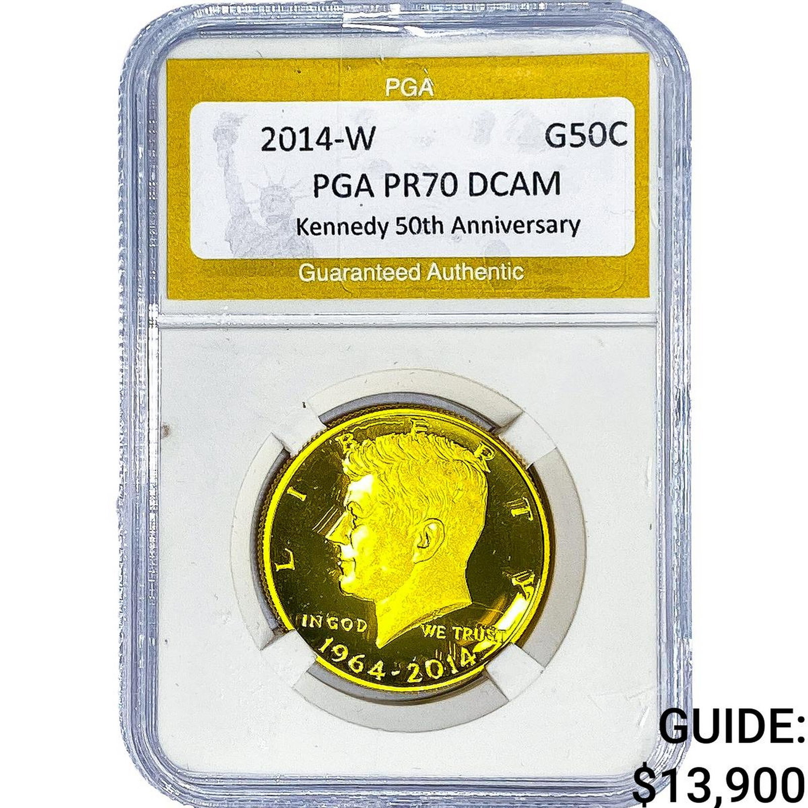2014 Gold $50 Kennedy 50th Anniv. PGA PR70 DCAM: 2014 Gold $50 Kennedy 50th Anniv. PGA PR70 DCAM
