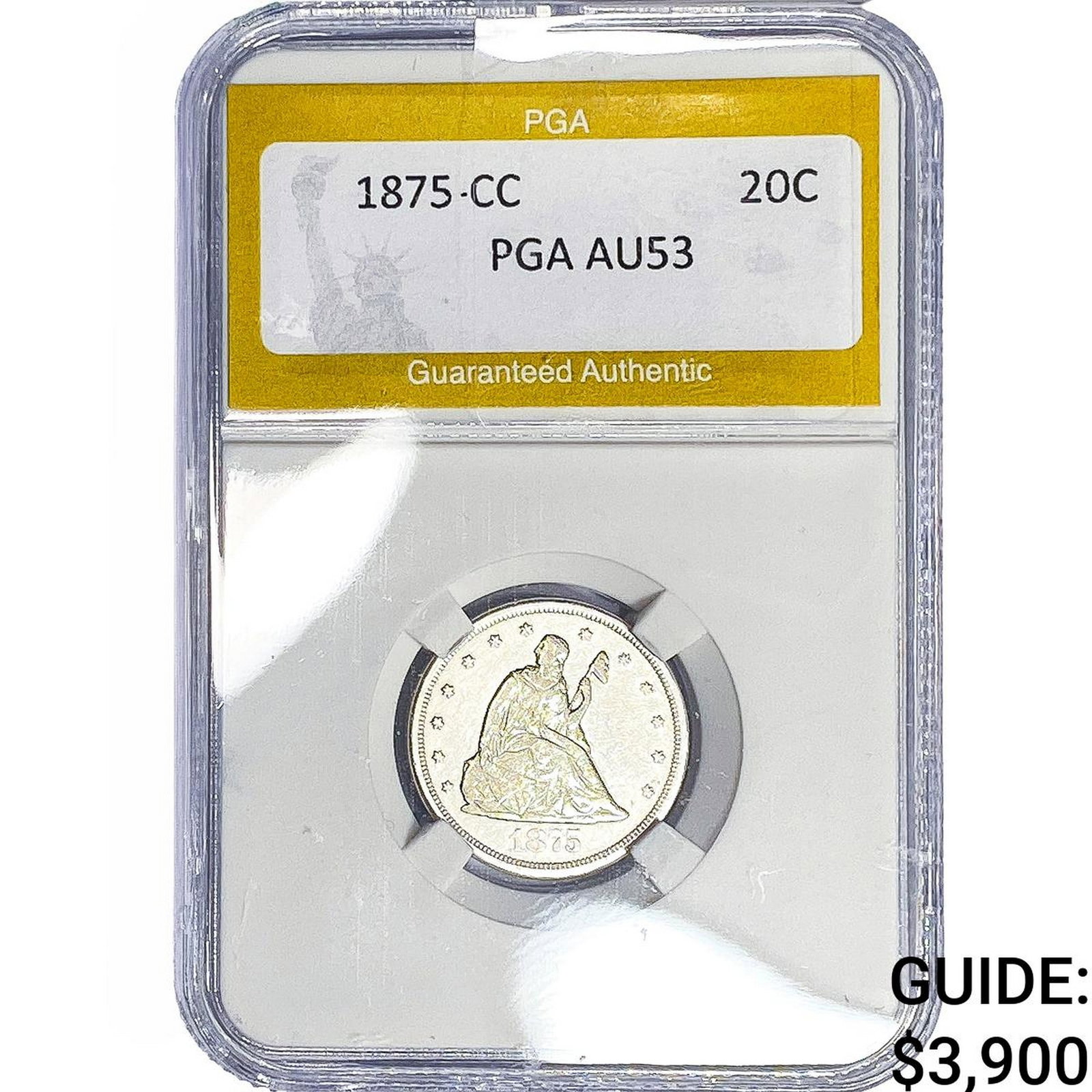 1875-CC Twenty Cent Piece PGA AU53 (1 of 2)