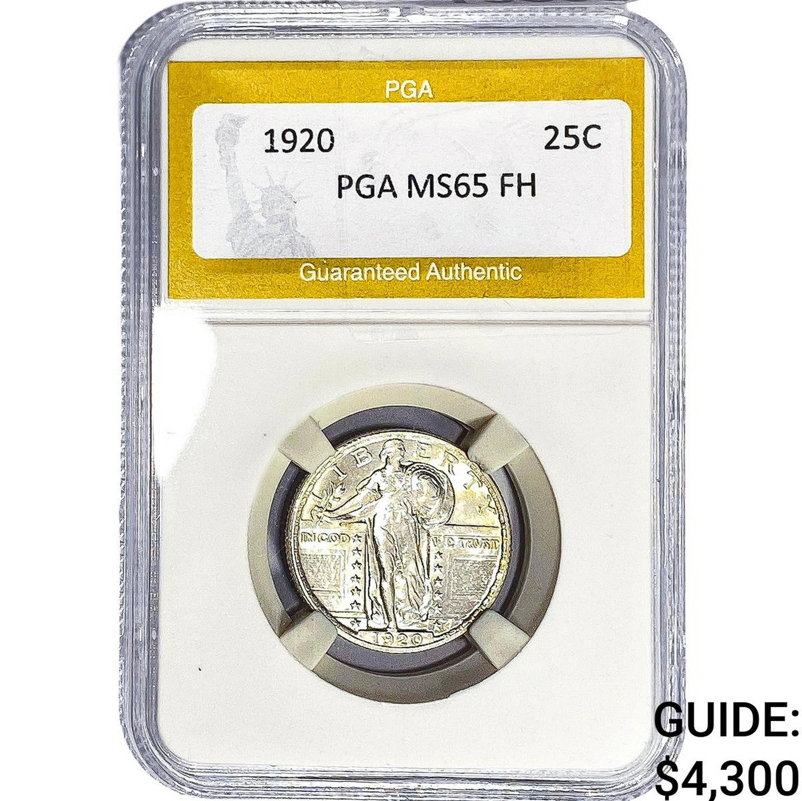 1920 Standing Liberty Quarter PGA MS65 FH: 1920 Standing Liberty Quarter PGA MS65 FH