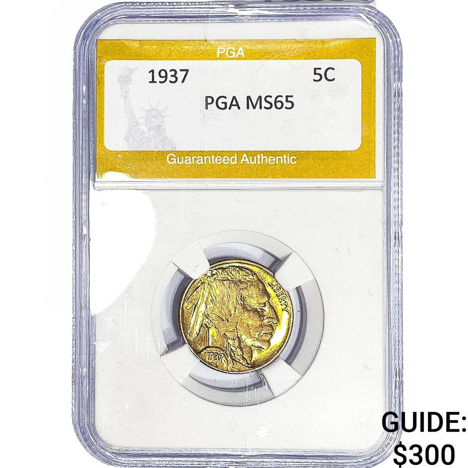 1937 Buffalo Nickel PGA MS65: 1937 Buffalo Nickel PGA MS65