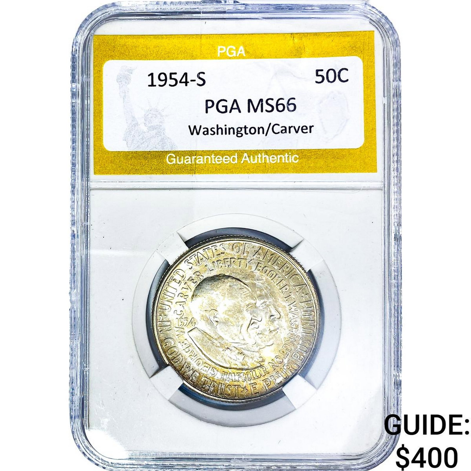 1954-S Washington Carver Half Dollar PGA MS66: 1954-S Washington Carver Half Dollar PGA MS66