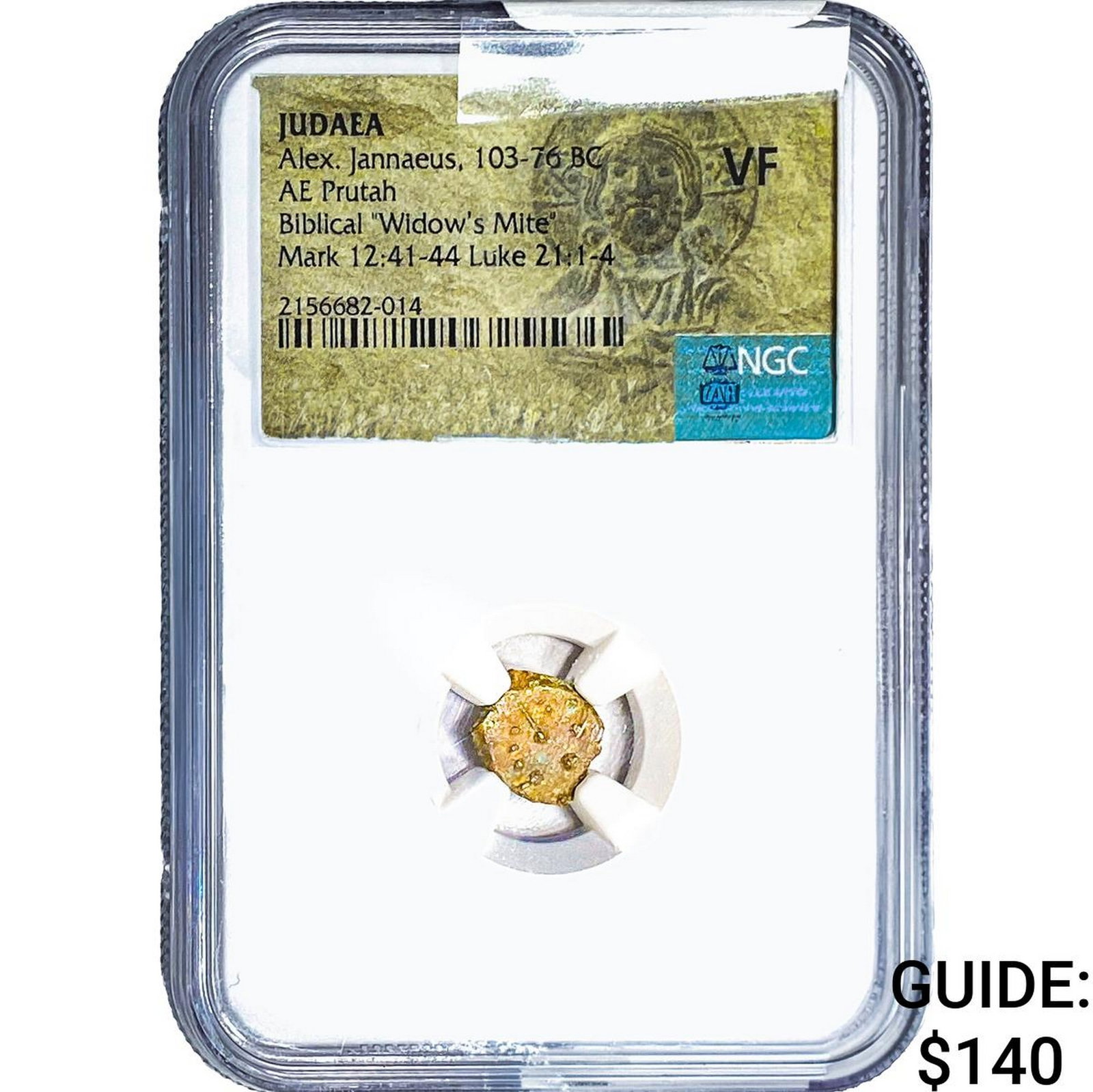 Judaea Alex Jannaeus 103-76 BC AE Prutah NGC VF (1 of 2)