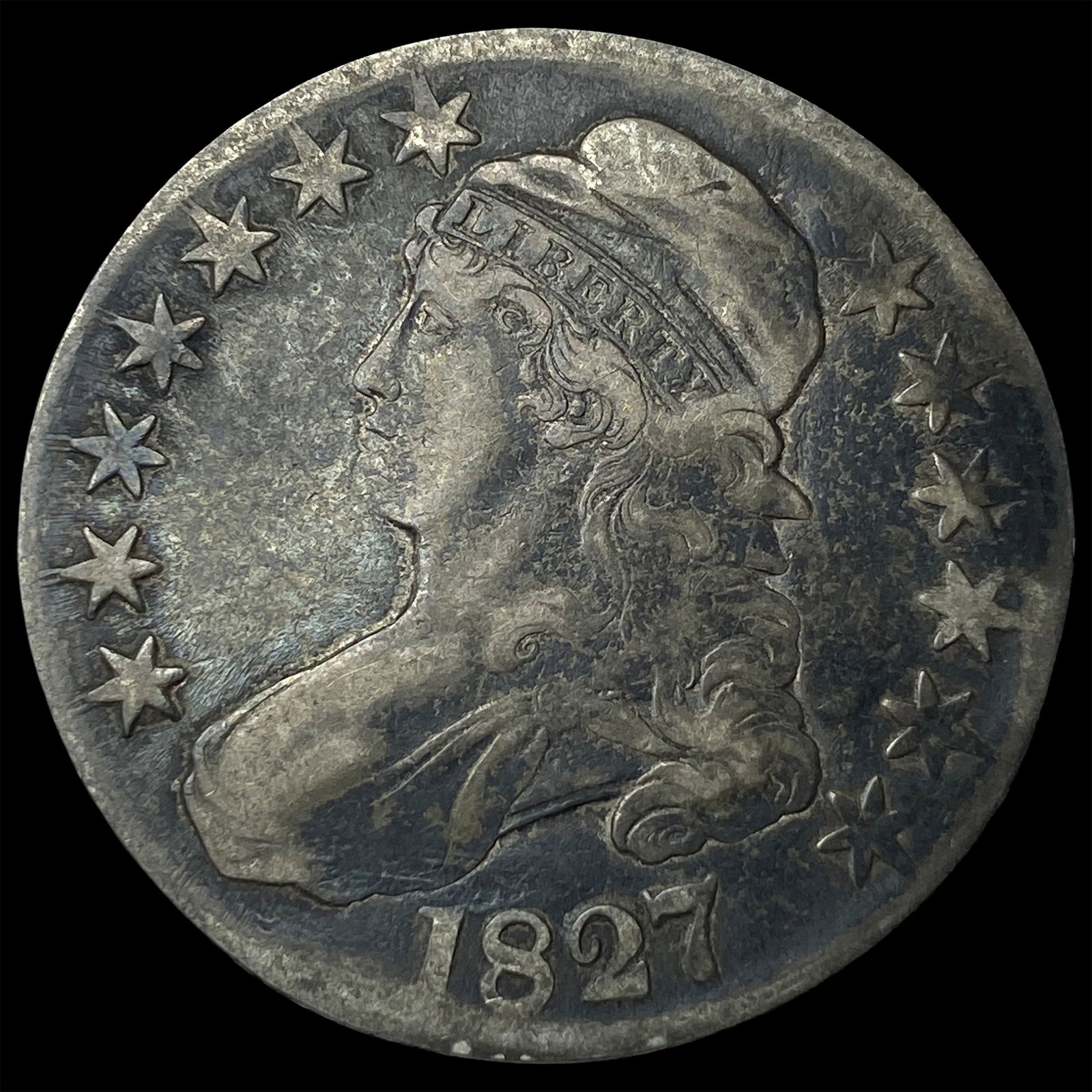 1827 Capped Bust Half Dollar LIGHTLY CIRCULATED: 1827 Capped Bust Half Dollar LIGHTLY CIRCULATED