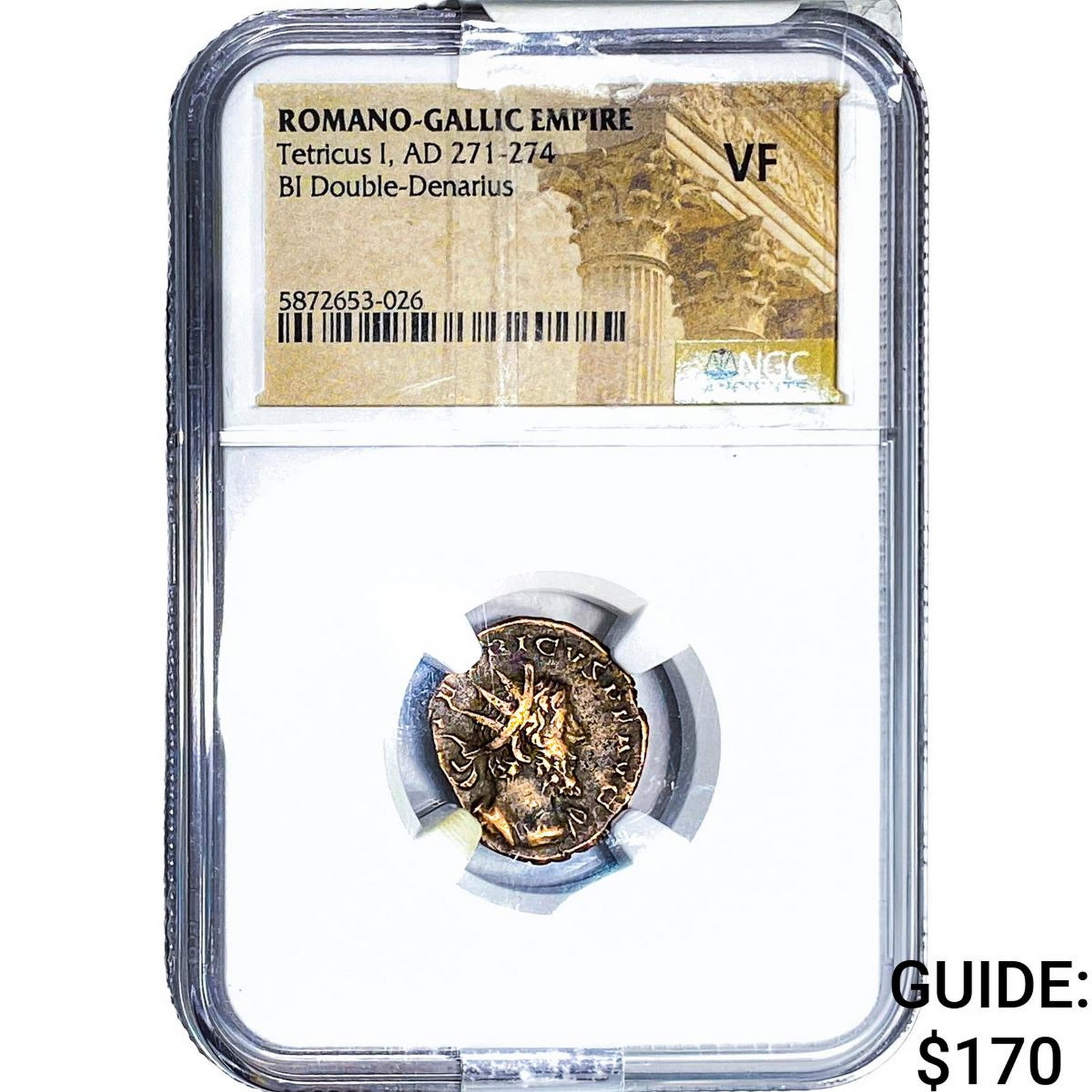 Roman Tetricus I, AD 271-274 BI Dbl-Denarius NGC VF (1 of 2)
