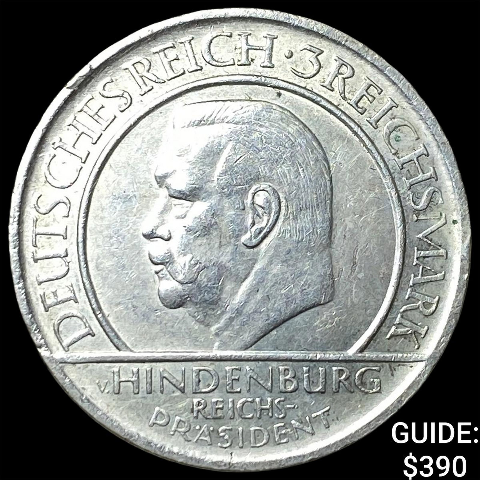 1929A Germany Weimar Republic Silver 3 Marks: 1929A Germany Weimar Republic Silver 3 Marks