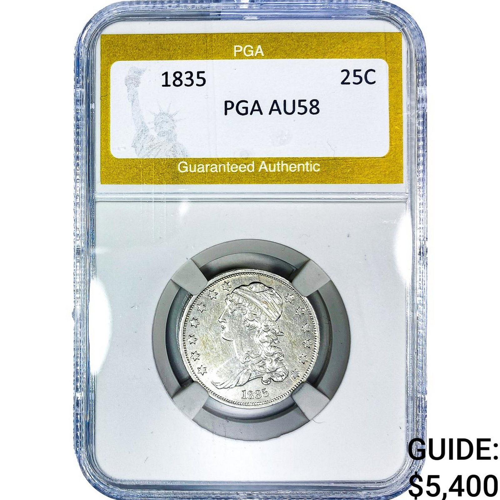 1835 Capped Bust Quarter PGA AU58 (1 of 2)
