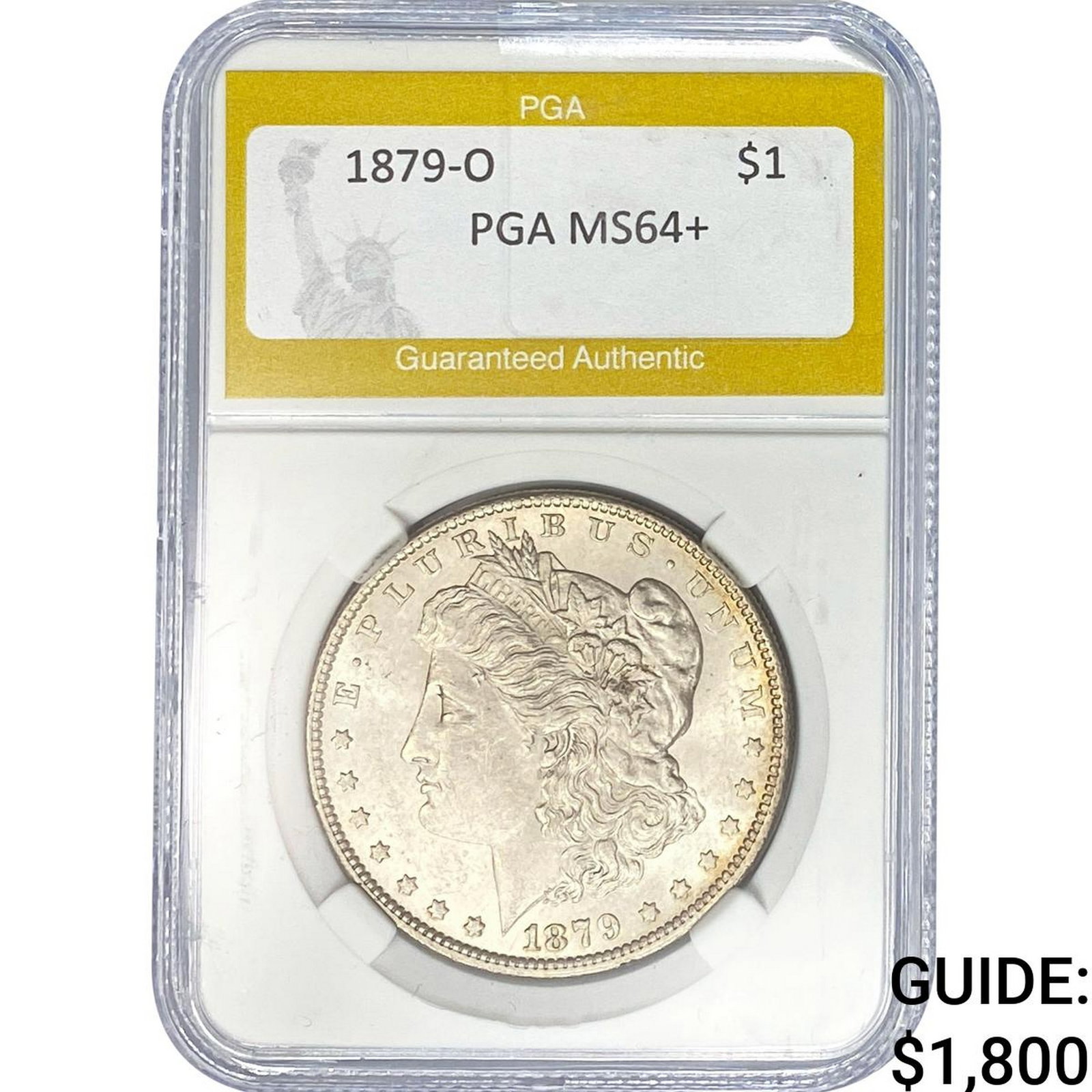 1879-O Morgan Silver Dollar PGA MS64+: 1879-O Morgan Silver Dollar PGA MS64+