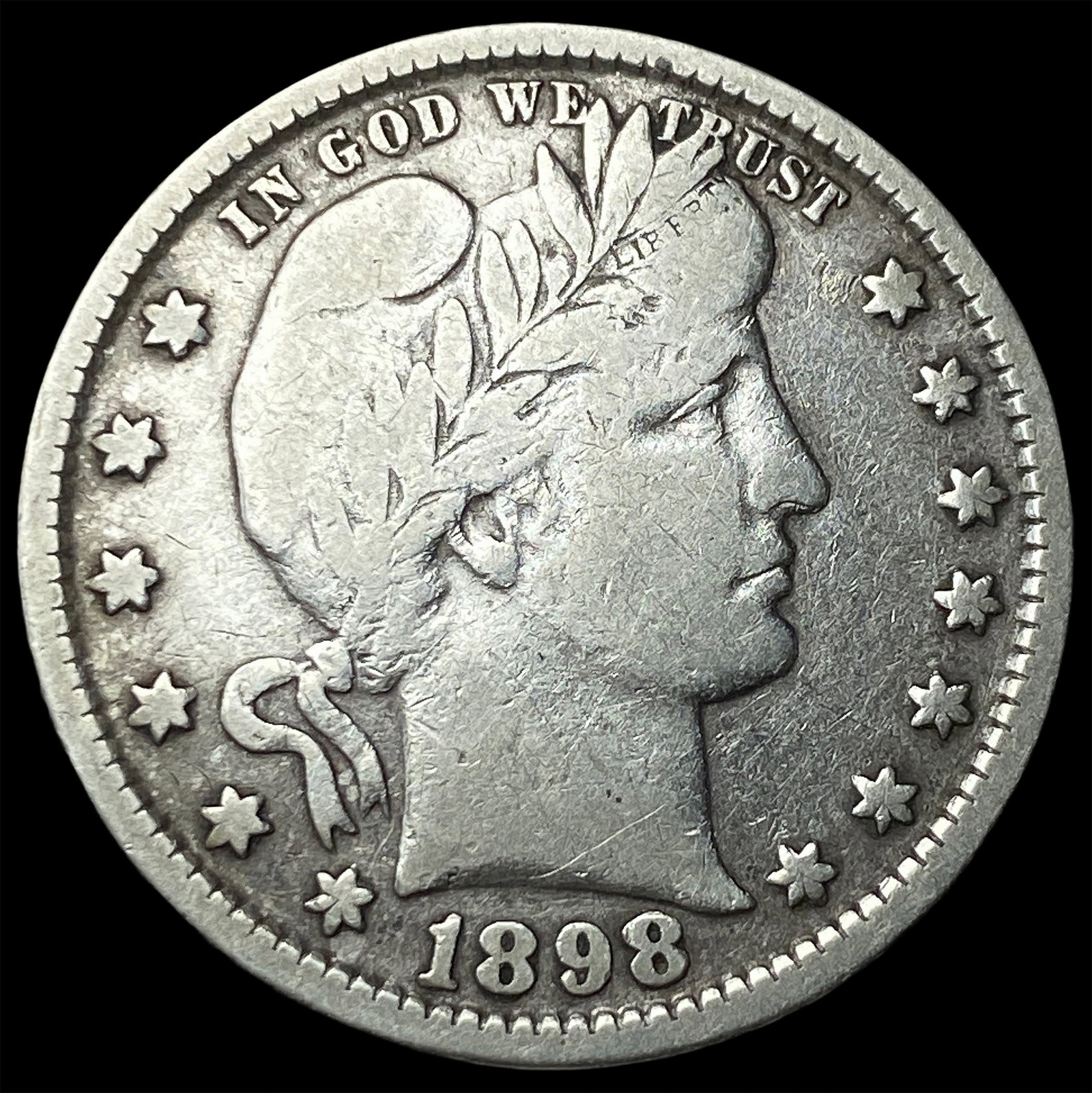 1898 Silver Barber Quarter NEARLY UNCIRCULATED (1 of 2)
