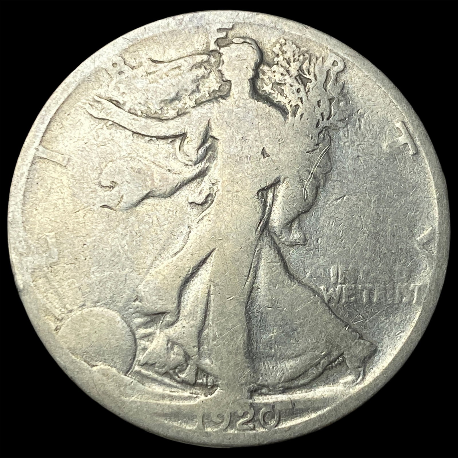 1920-D Silver Walking Liberty Half Dollar NICELY CIRCULATED (1 of 2)
