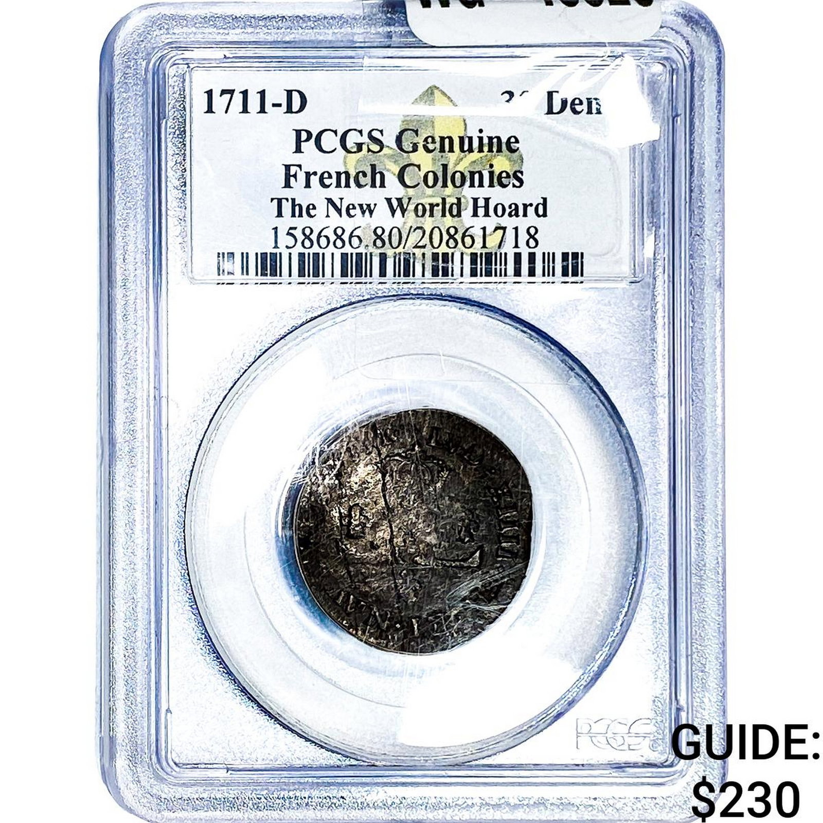 1711-D French Colonies 30 Deniers PCGS Genuine (1 of 2)