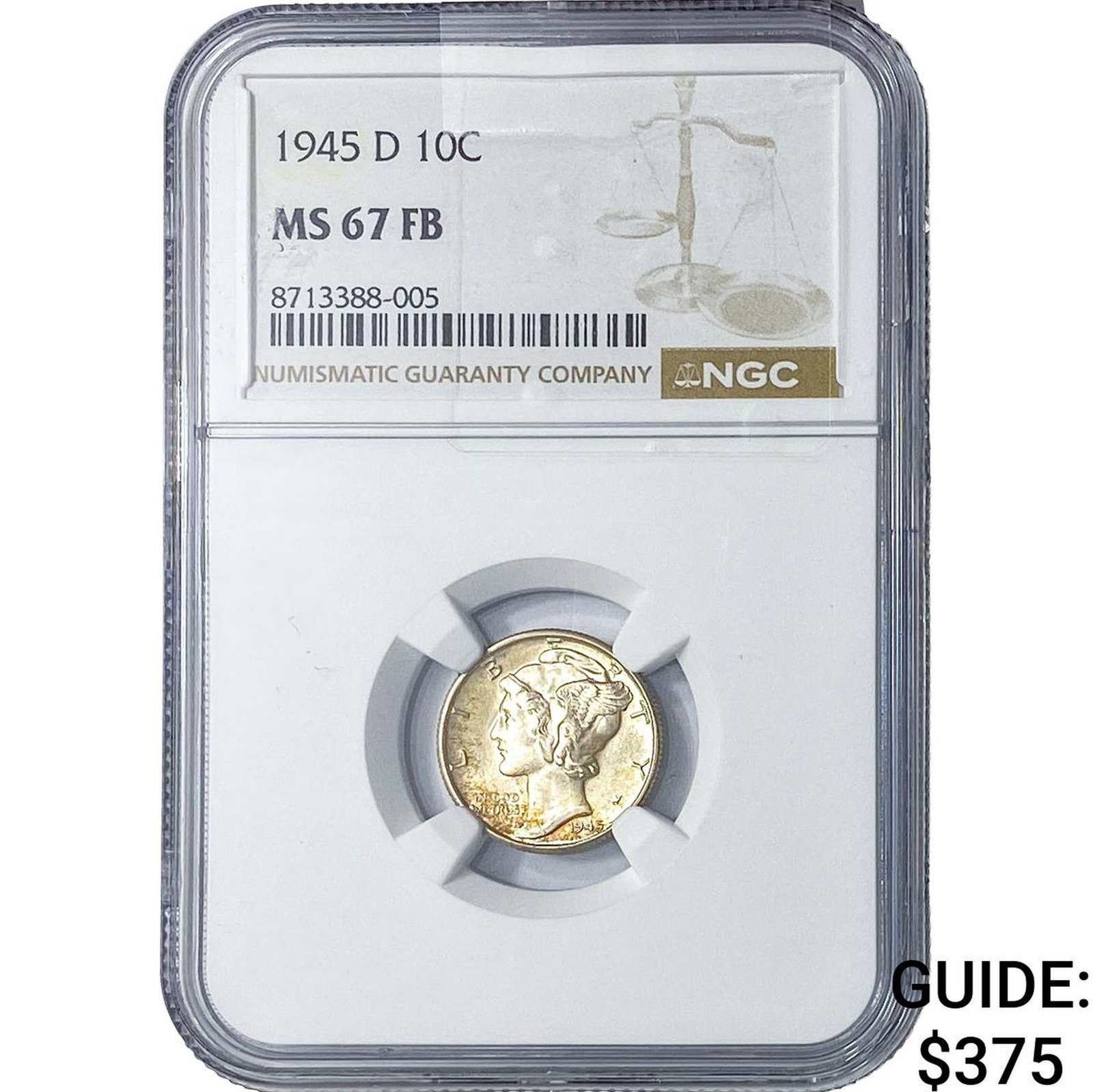 1945-D Mercury Silver Dime NGC MS67 FB (1 of 2)