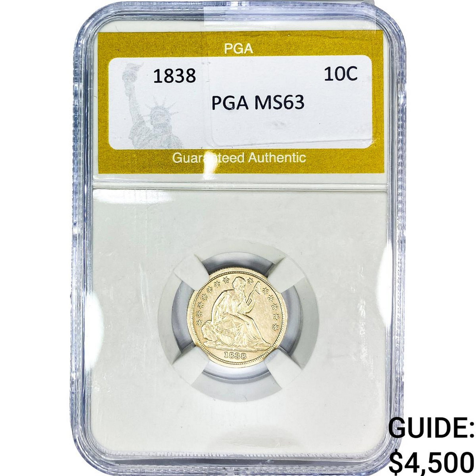 1838 Seated Liberty Dime PGA MS63 (1 of 2)