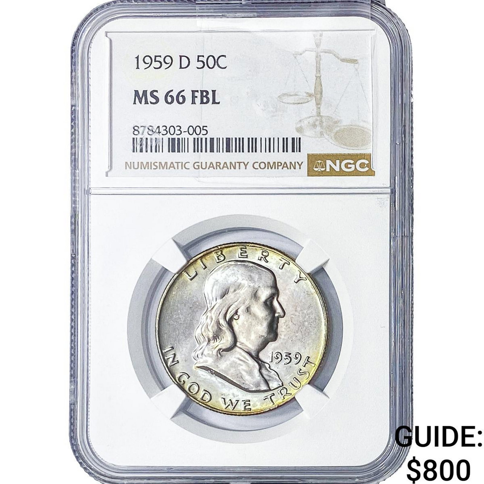 1959-D Franklin Half Dollar NGC MS66 FBL (1 of 2)