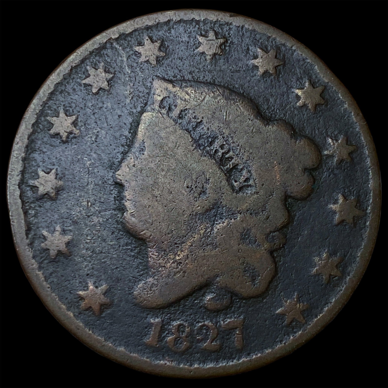 1827 Coronet Head Large Cent LIGHTLY CIRCULATED (1 of 2)