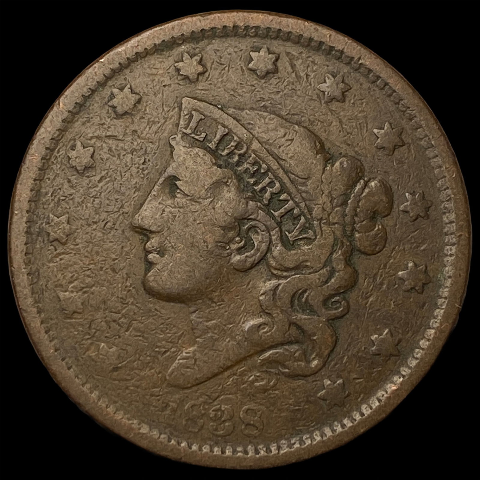 1838 Coronet Head Large Cent LIGHTLY CIRCULATED (1 of 2)