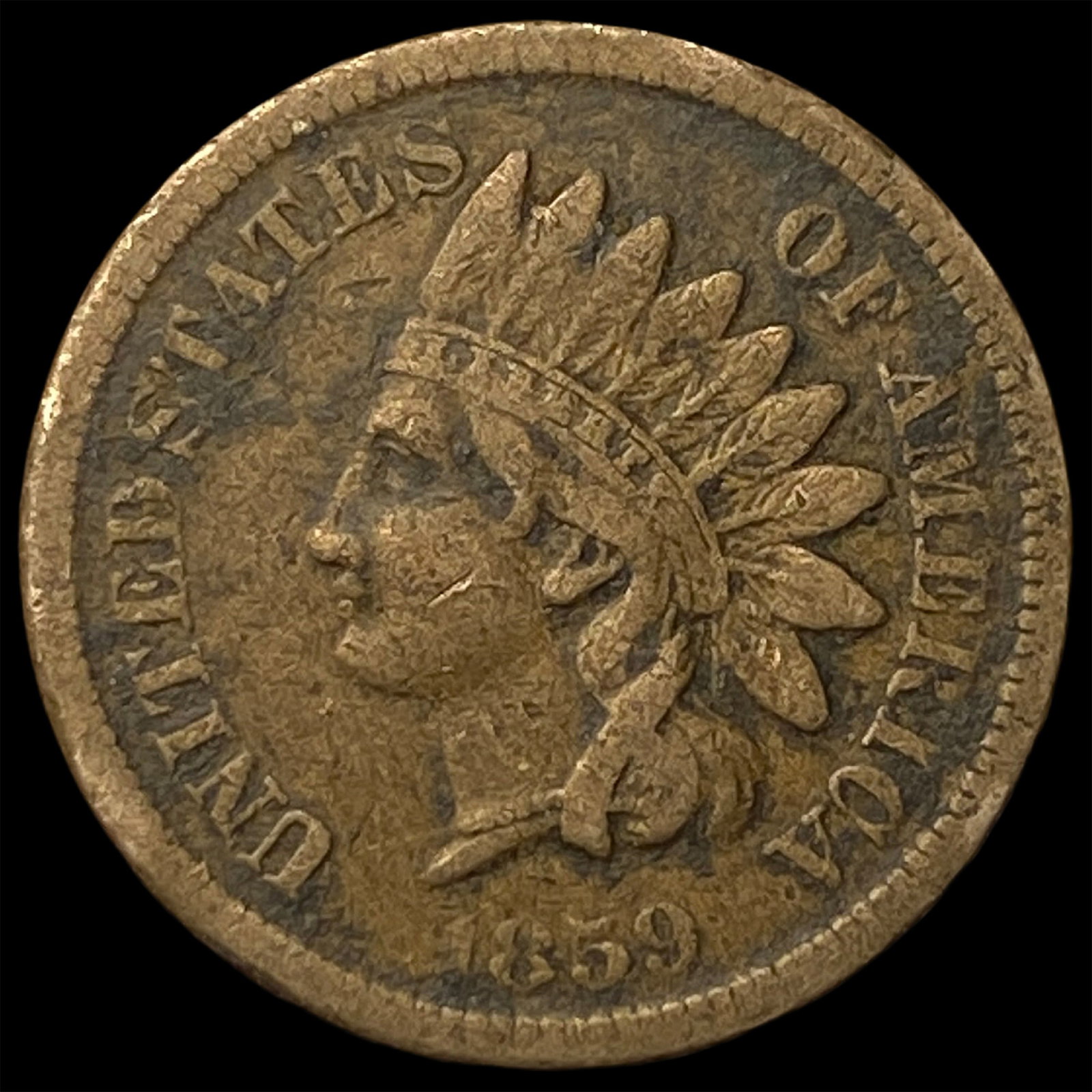 1859 Indian Head Cent NEARLY UNCIRCULATED: 1859 Indian Head Cent NEARLY UNCIRCULATED