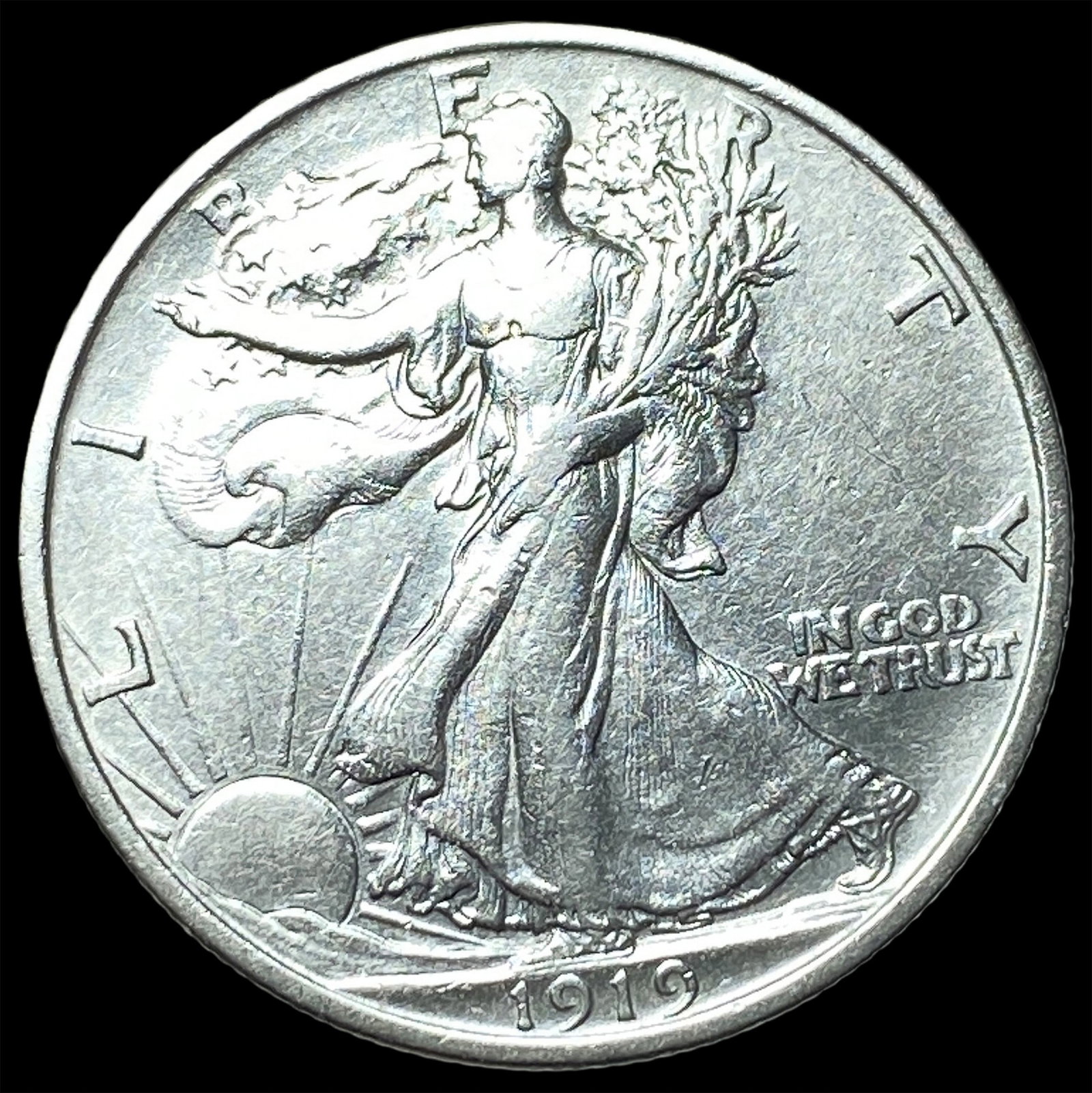 1919 Walking Liberty Half Dollar CLOSELY UNCIRCULATED: 1919 Walking Liberty Half Dollar CLOSELY UNCIRCULATED