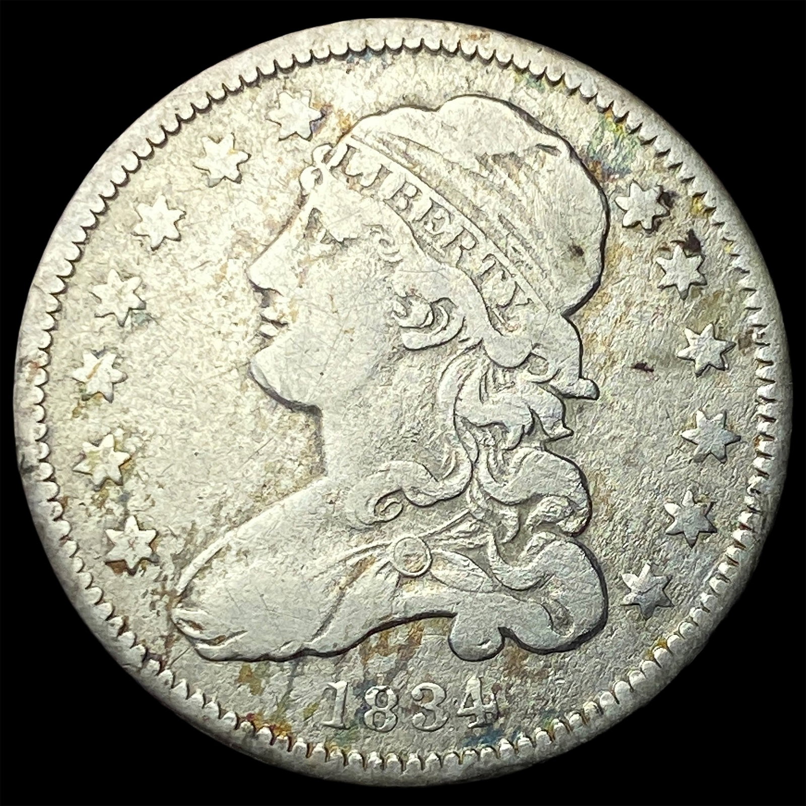 1834 Silver Capped Bust Quarter LIGHTLY CIRCULATED (1 of 2)