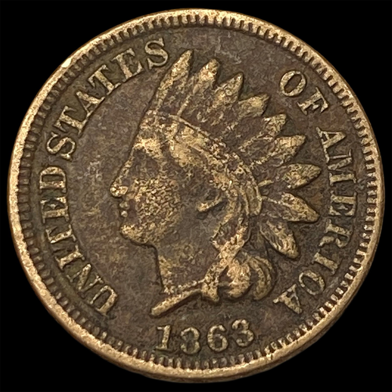 1863 Indian Head Cent NEARLY UNCIRCULATED: 1863 Indian Head Cent NEARLY UNCIRCULATED