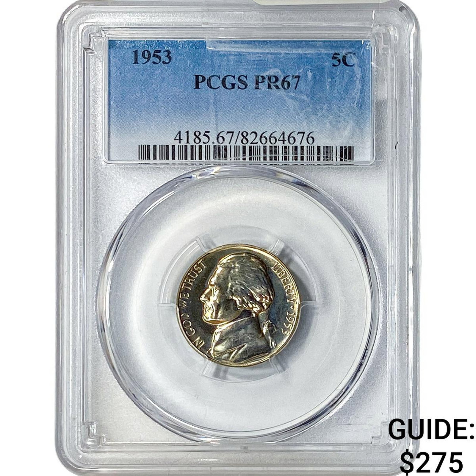 1953 Jefferson Nickel PCGS PR67: 1953 Jefferson Nickel PCGS PR67