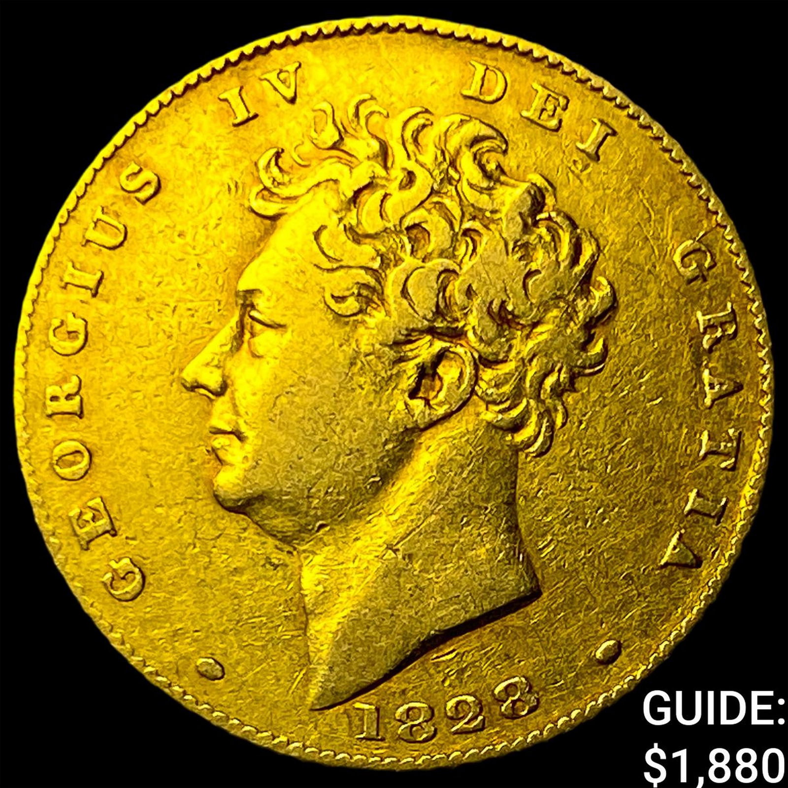 1828 United Kingdom George IV Gold 1/2 Sovereign (1 of 2)