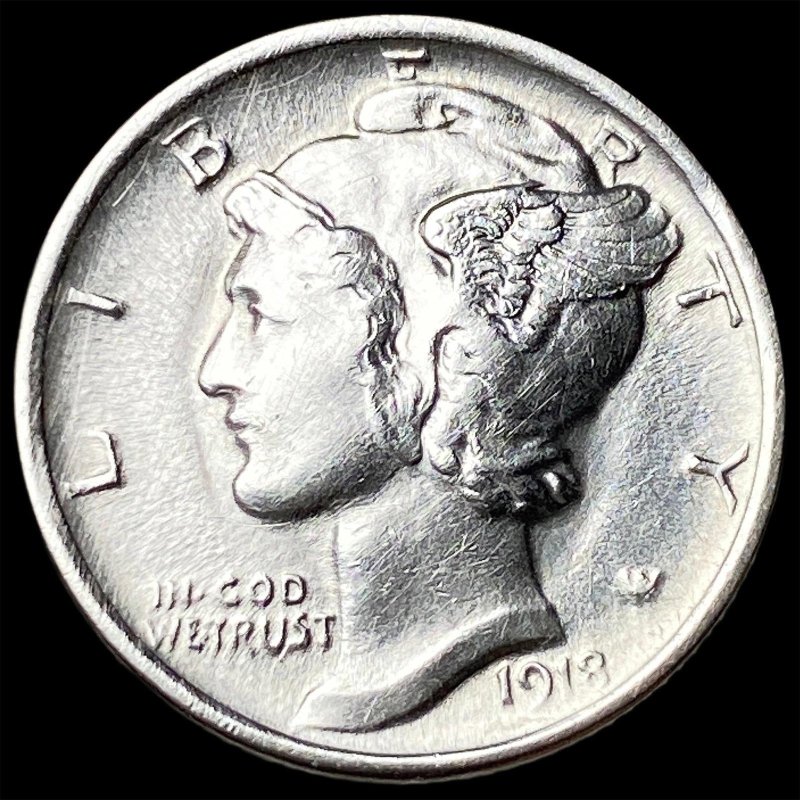 1918-D Silver Mercury Dime UNCIRCULATED (1 of 2)