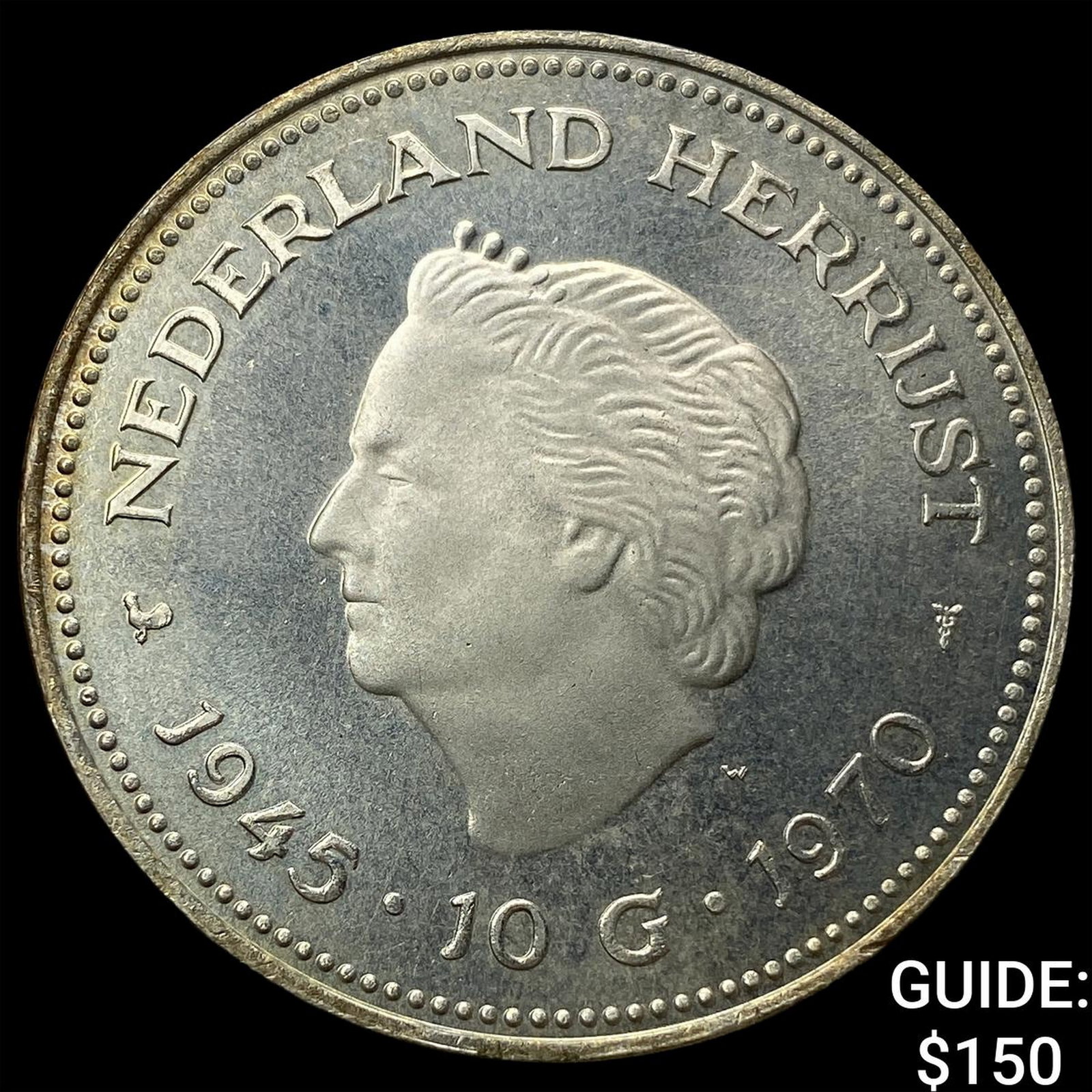 1970 Netherlands Silver 10 Gulden Proof Like (1 of 2)