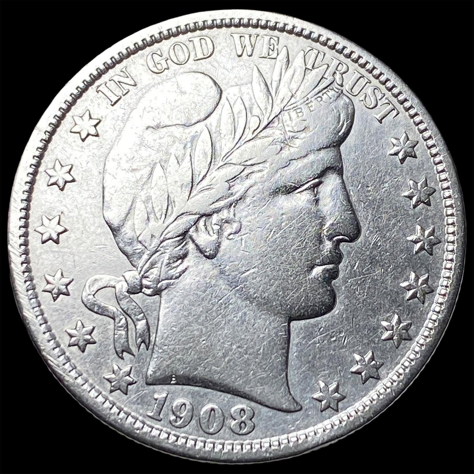 1908-D Silver Barber Half Dollar NEARLY UNCIRCULATED: 1908-D Silver Barber Half Dollar NEARLY UNCIRCULATED