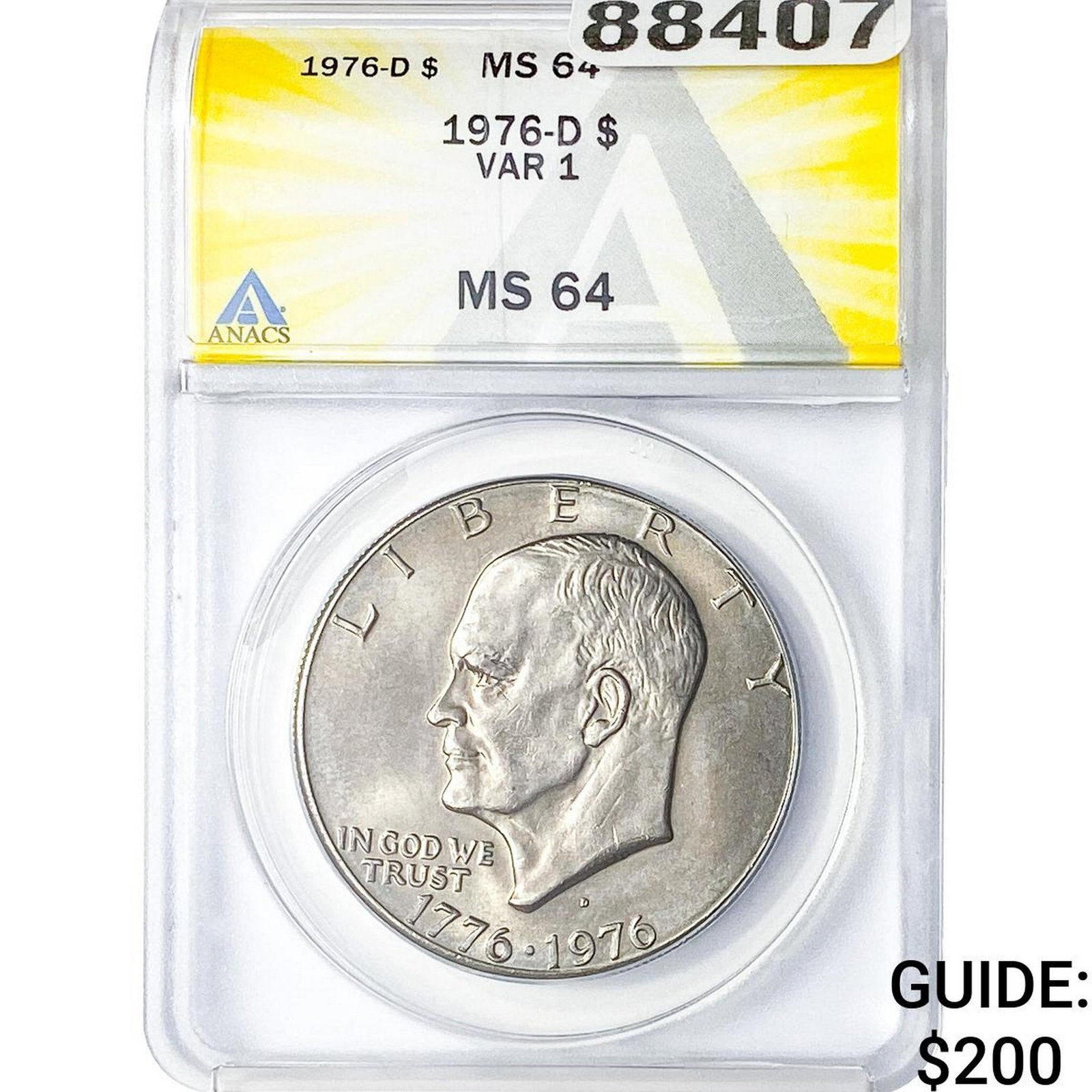 1976-D Eisenhower Dollar ANACS MS64 VAR 1 (1 of 2)