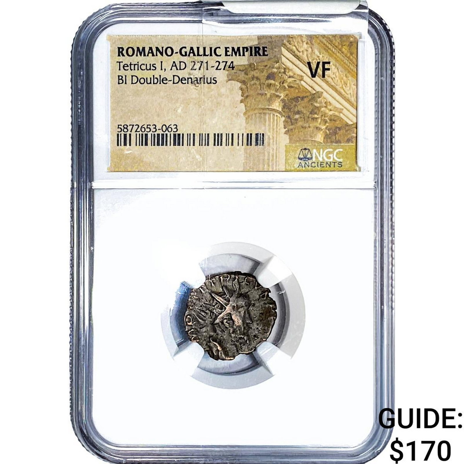 Roman Tetricus I, AD 271-274 BI Dbl-Denarius NGC VF (1 of 2)