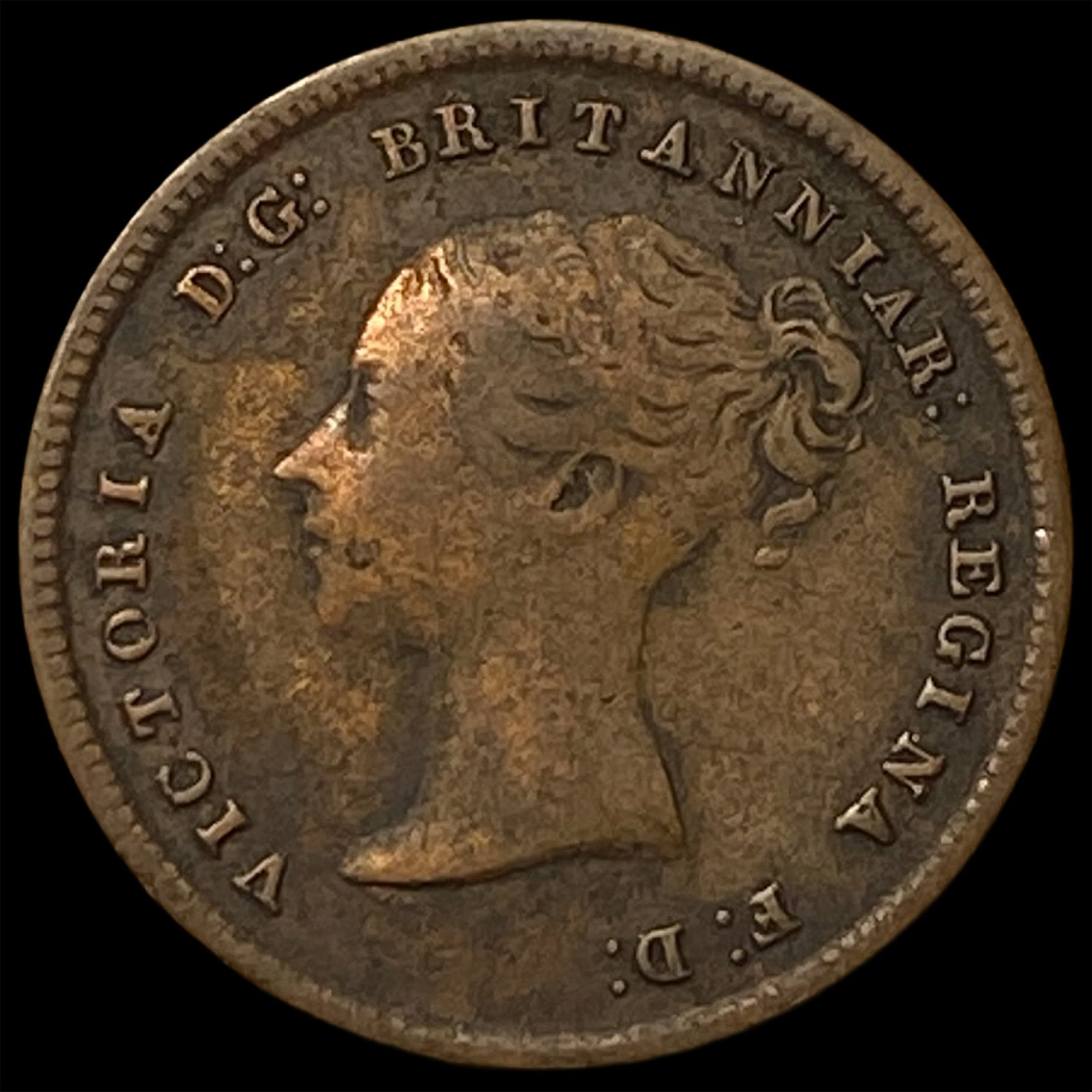 1844 Ceylon Copper Half Farthing: 1844 Ceylon Copper Half Farthing