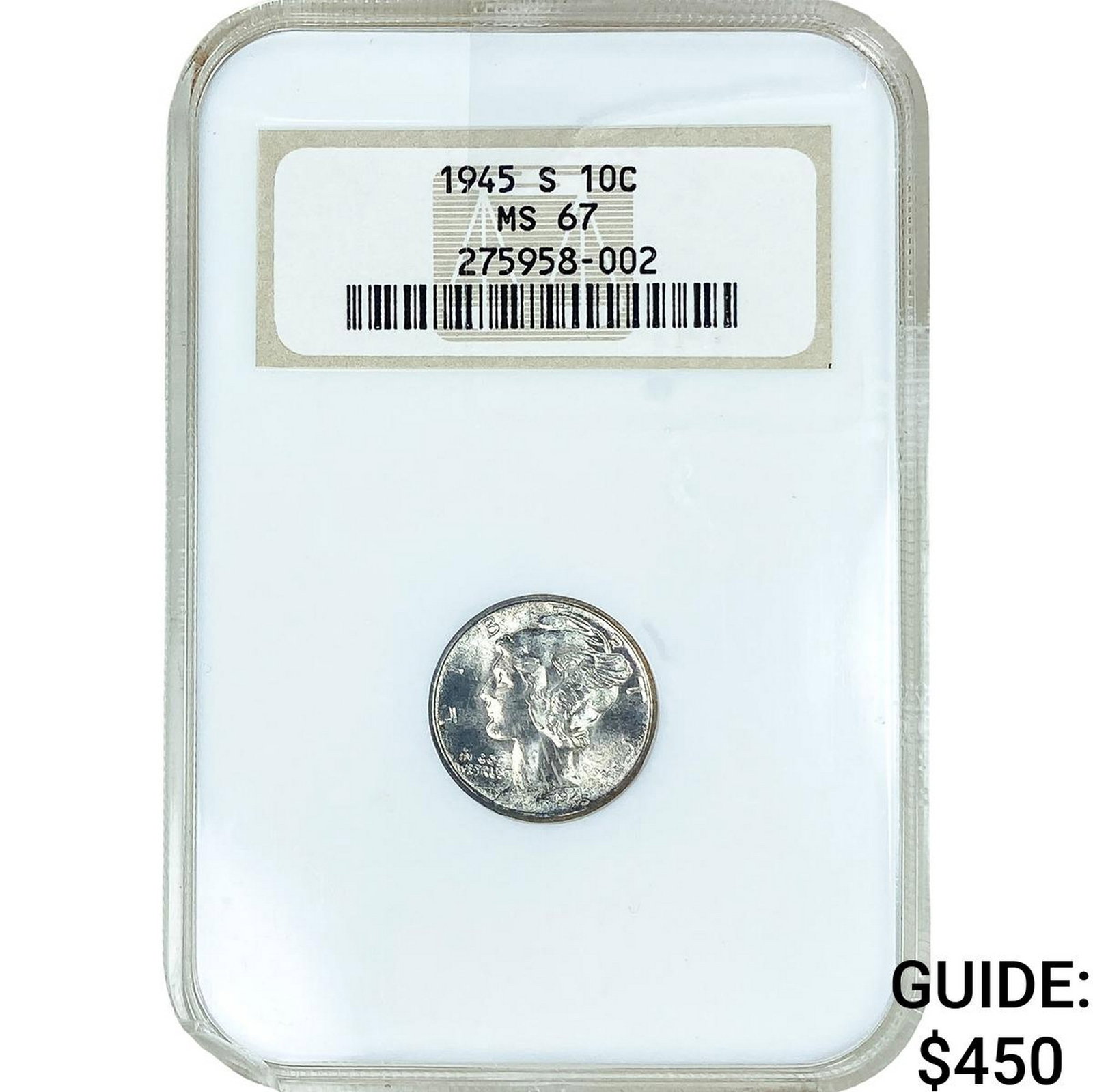1945-S Mercury Silver Dime NGC MS67 (1 of 2)