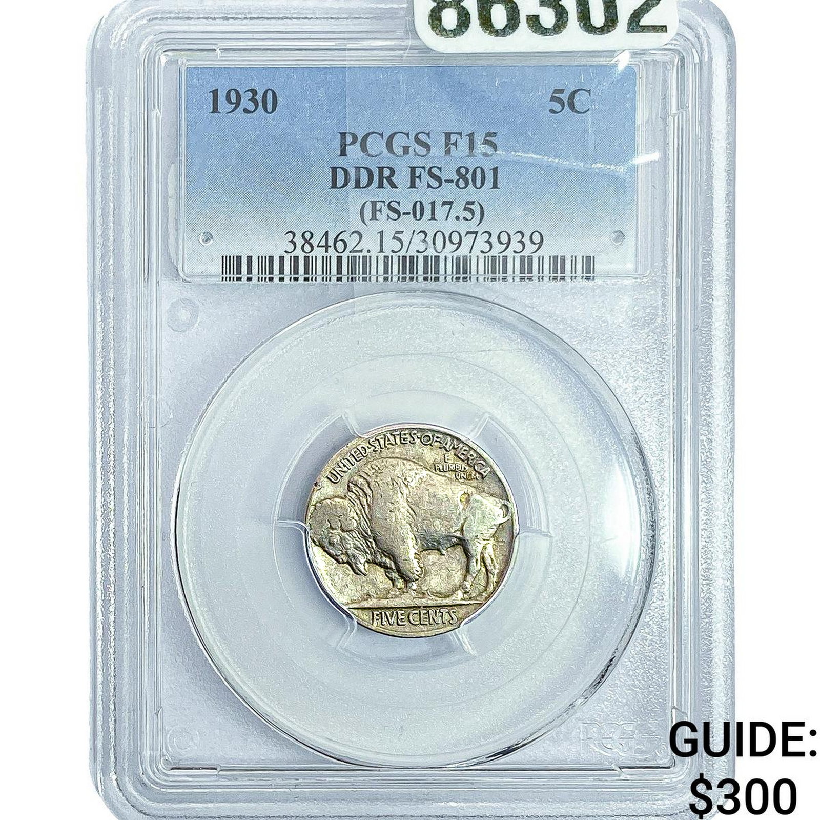 1930 Buffalo Nickel PCGS F15 DDR (1 of 2)
