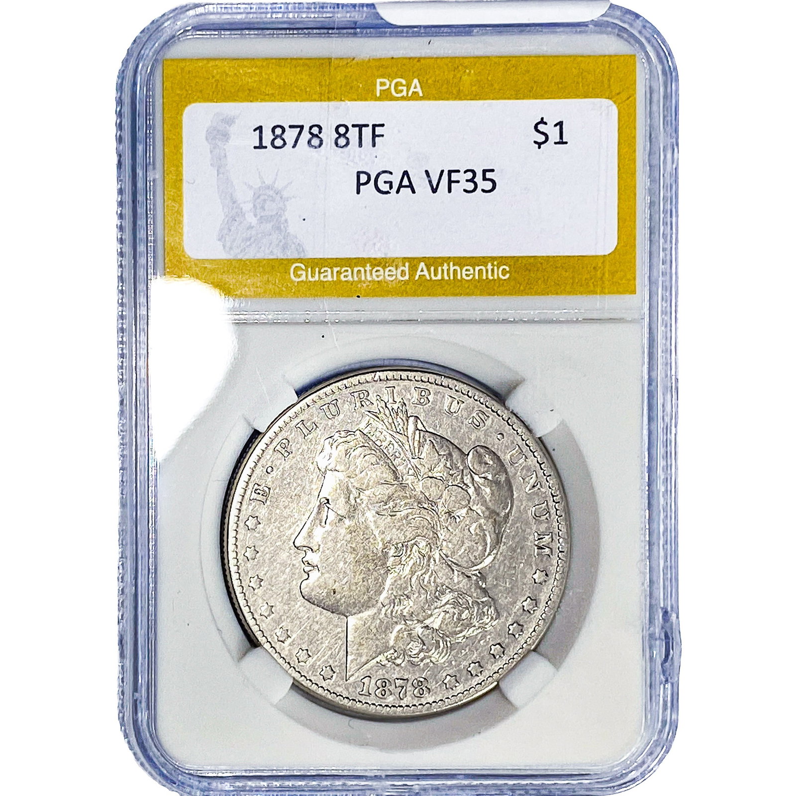 1878 8TF Morgan Silver Dollar PGA VF35: 1878 8TF Morgan Silver Dollar PGA VF35