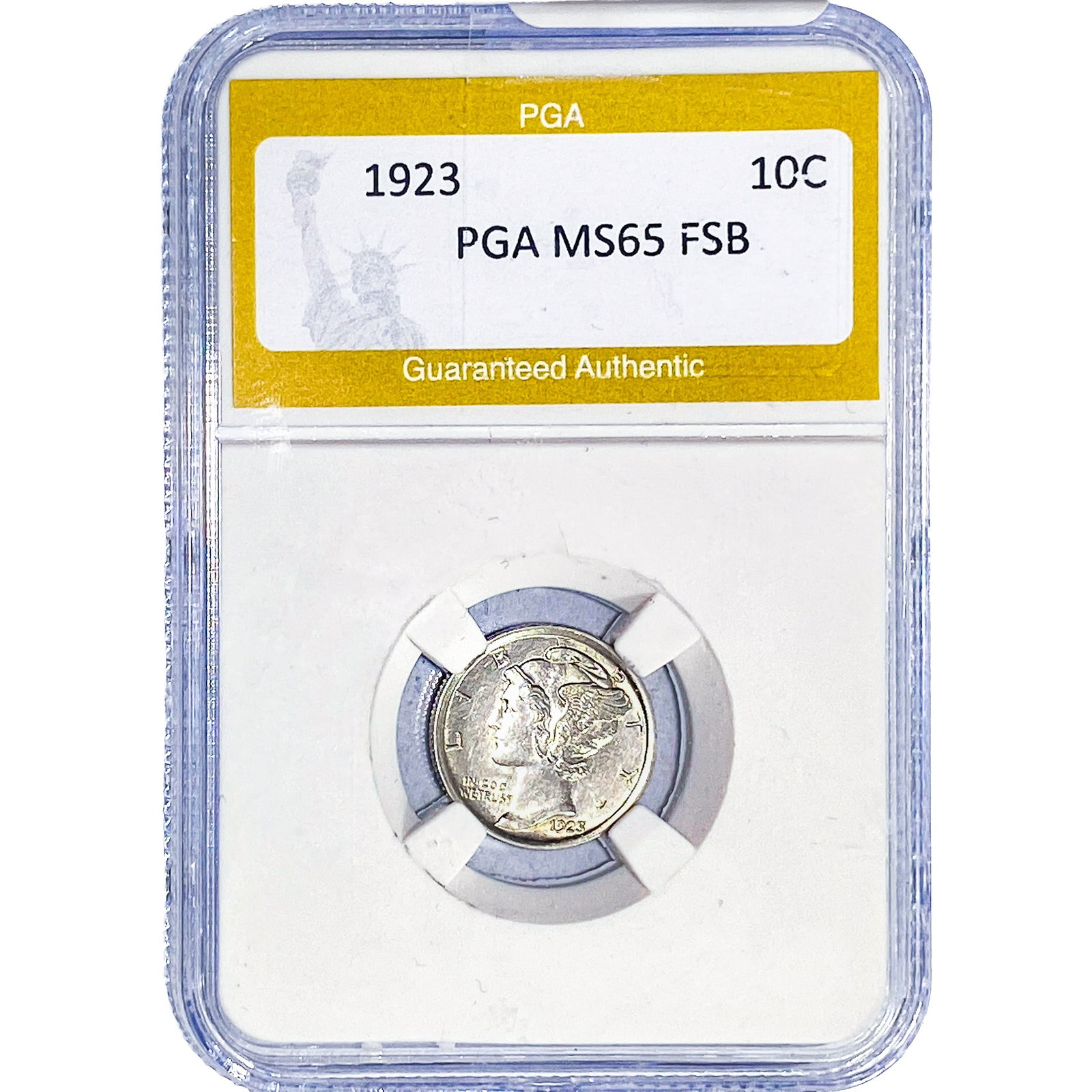 1923 Mercury Silver Dime PGA MS65 FSB: 1923 Mercury Silver Dime PGA MS65 FSB