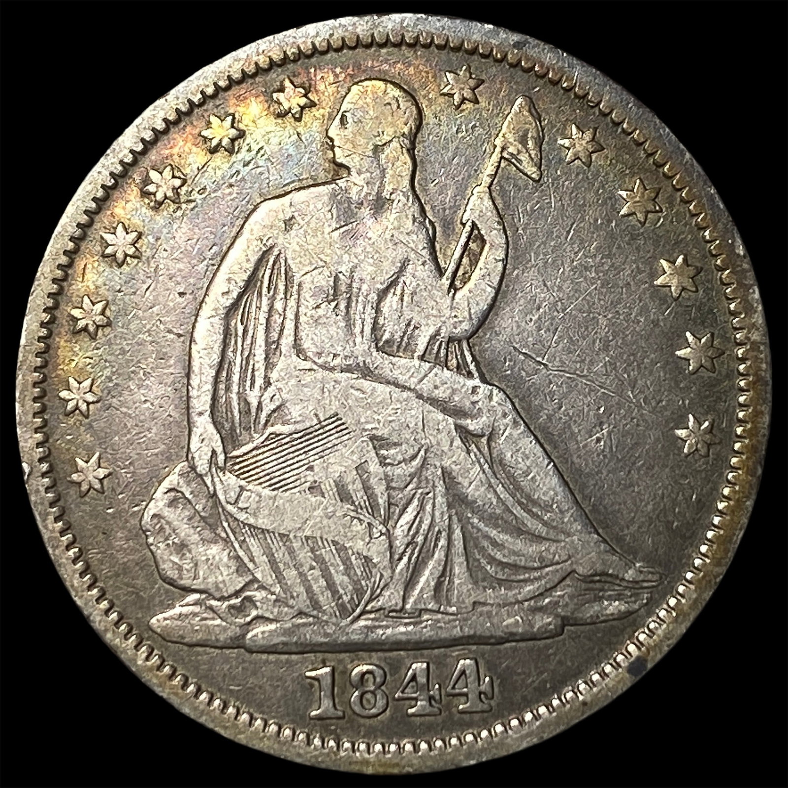 1844-O Silver Half Dollar NEARLY UNCIRCULATED: 1844-O Silver Half Dollar NEARLY UNCIRCULATED