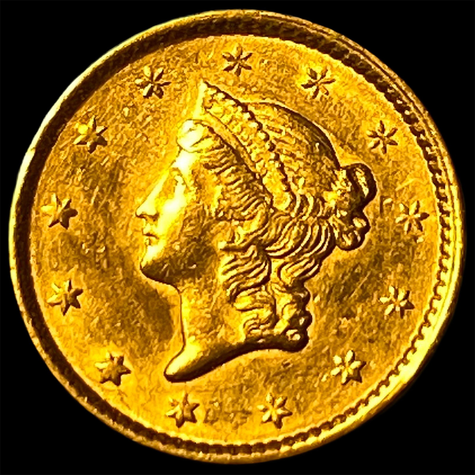 1851 Gold $1 Liberty Head CLOSELY UNCIRCULATED: 1851 Gold $1 Liberty Head CLOSELY UNCIRCULATED
