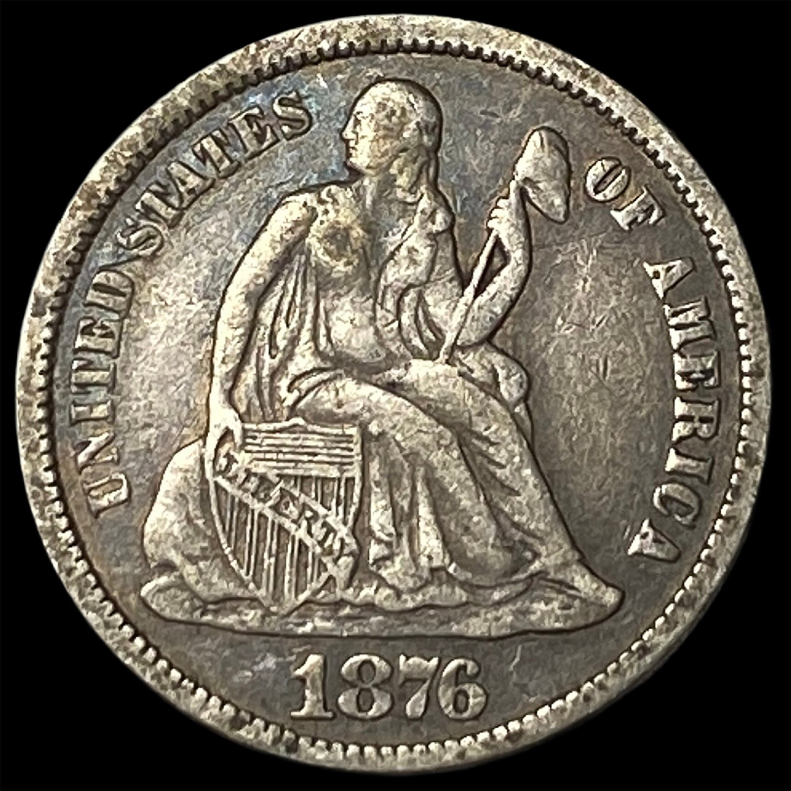1876 Seated Liberty Dime LIGHTLY CIRCULATED (1 of 2)