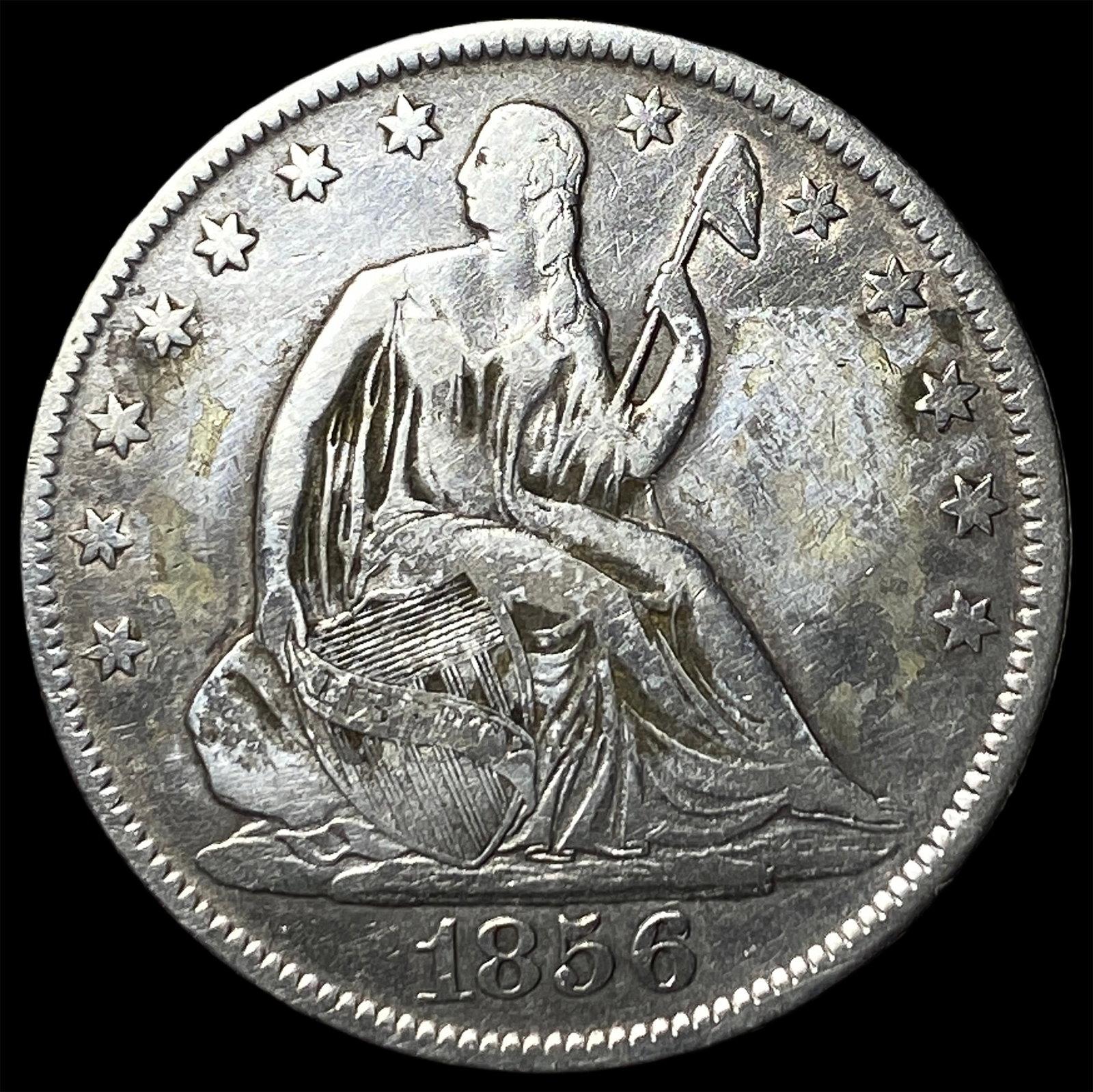 1856-O Silver Seated Liberty Half Dollar LIGHTLY CIRCULATED (1 of 2)