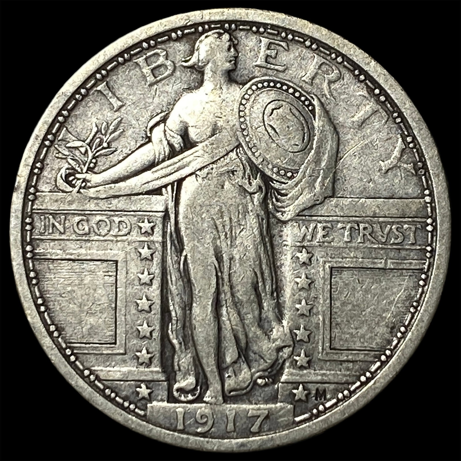 1917 Type 1 Standing Liberty Quarter LIGHTLY CIRCULATED: 1917 Type 1 Standing Liberty Quarter LIGHTLY CIRCULATED