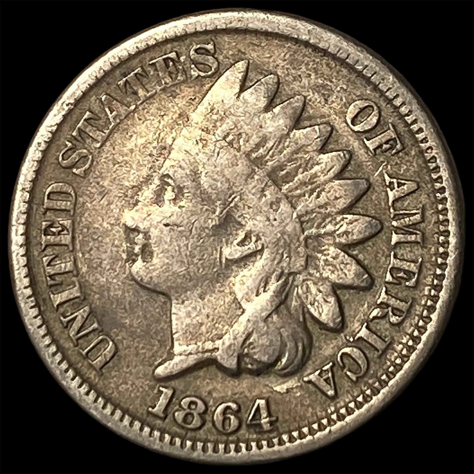 1864 Copper-Nickel Indian Head Cent NICELY CIRCULATED: 1864 Copper-Nickel Indian Head Cent NICELY CIRCULATED