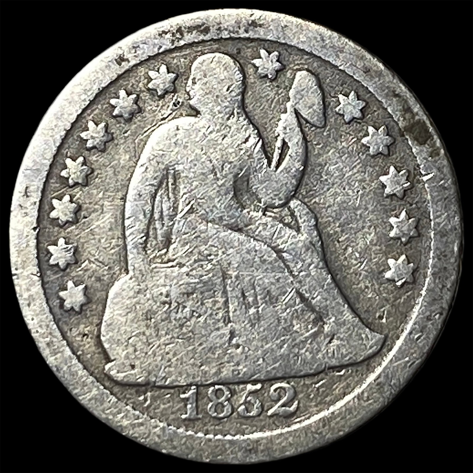 1852-O Seated Liberty Dime NICELY CIRCULATED (1 of 2)