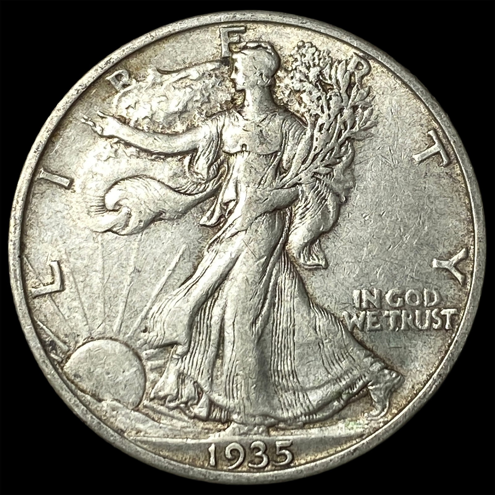 1935-S Silver Walking Liberty Half Dollar NEARLY UNCIRCULATED (1 of 2)