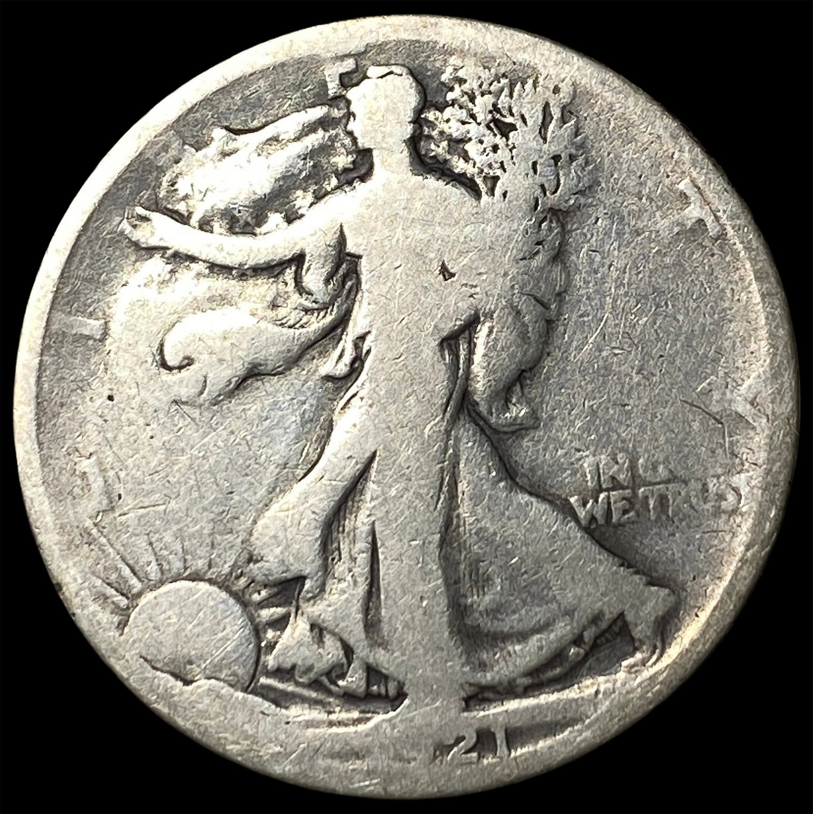 1921 Walking Liberty Half Dollar NICELY CIRCULATED: 1921 Walking Liberty Half Dollar NICELY CIRCULATED