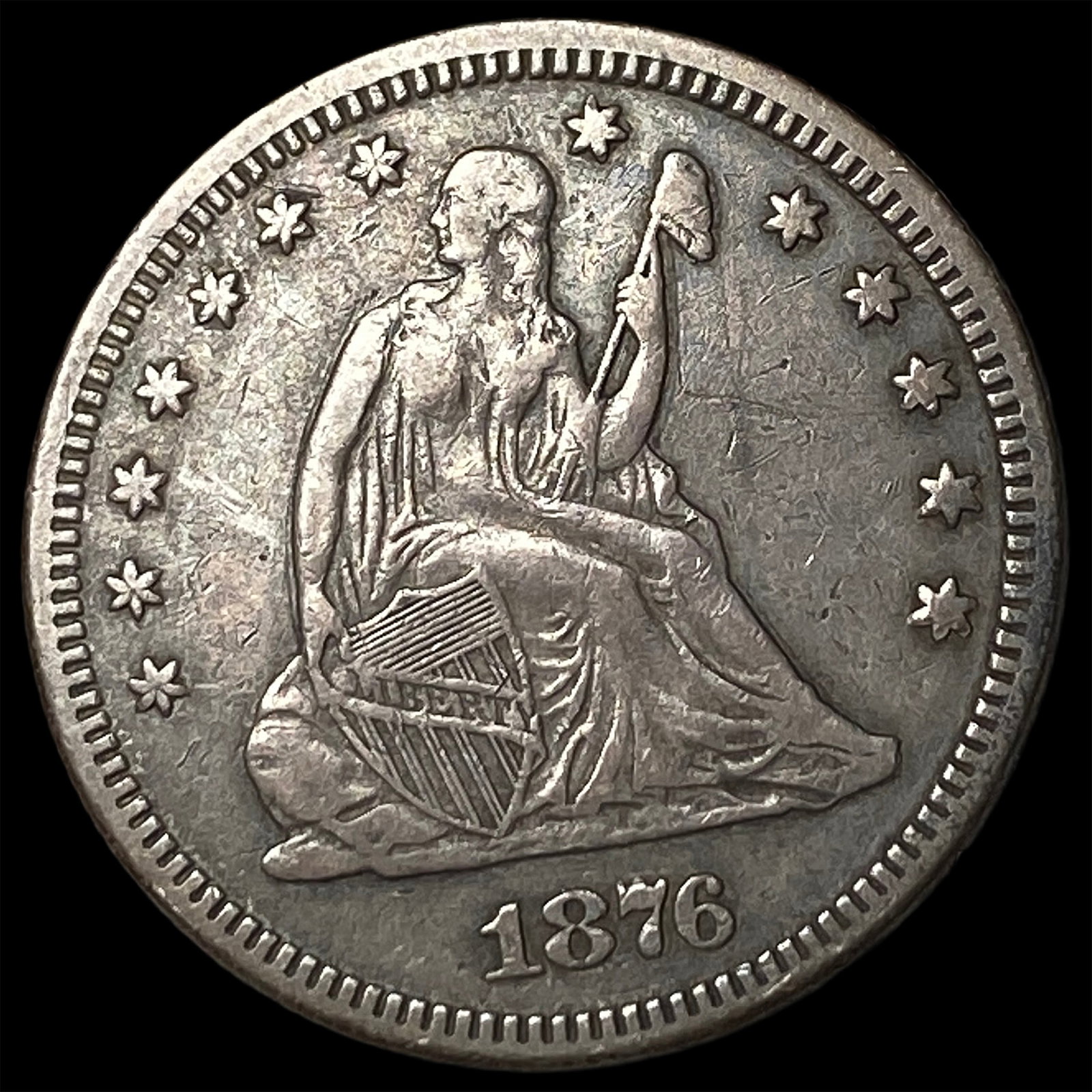 1876 Seated Liberty Quarter NEARLY UNCIRCULATED (1 of 2)
