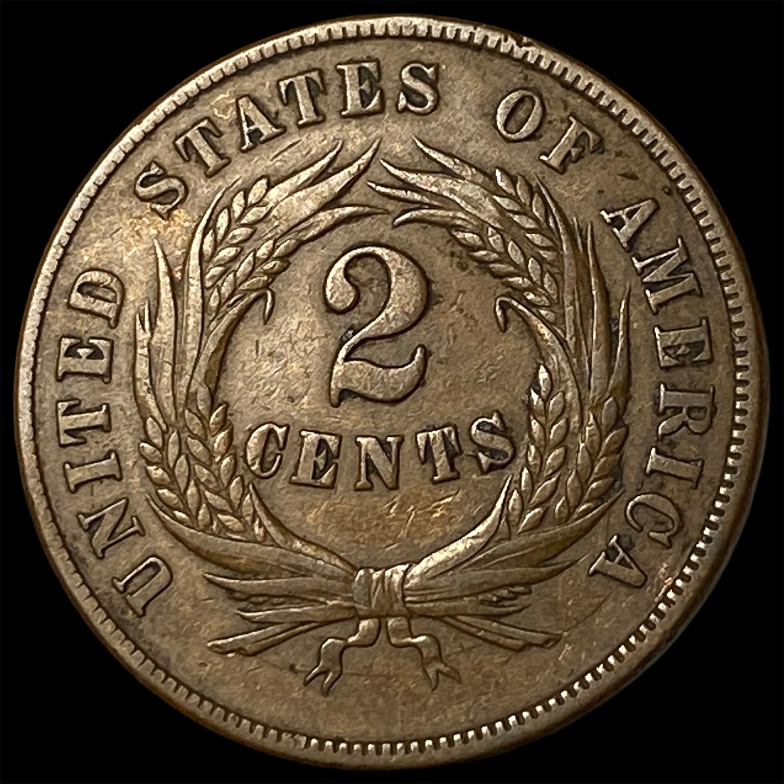 1869 Two-Cent Piece ABOUT UNCIRCULATED - 2
