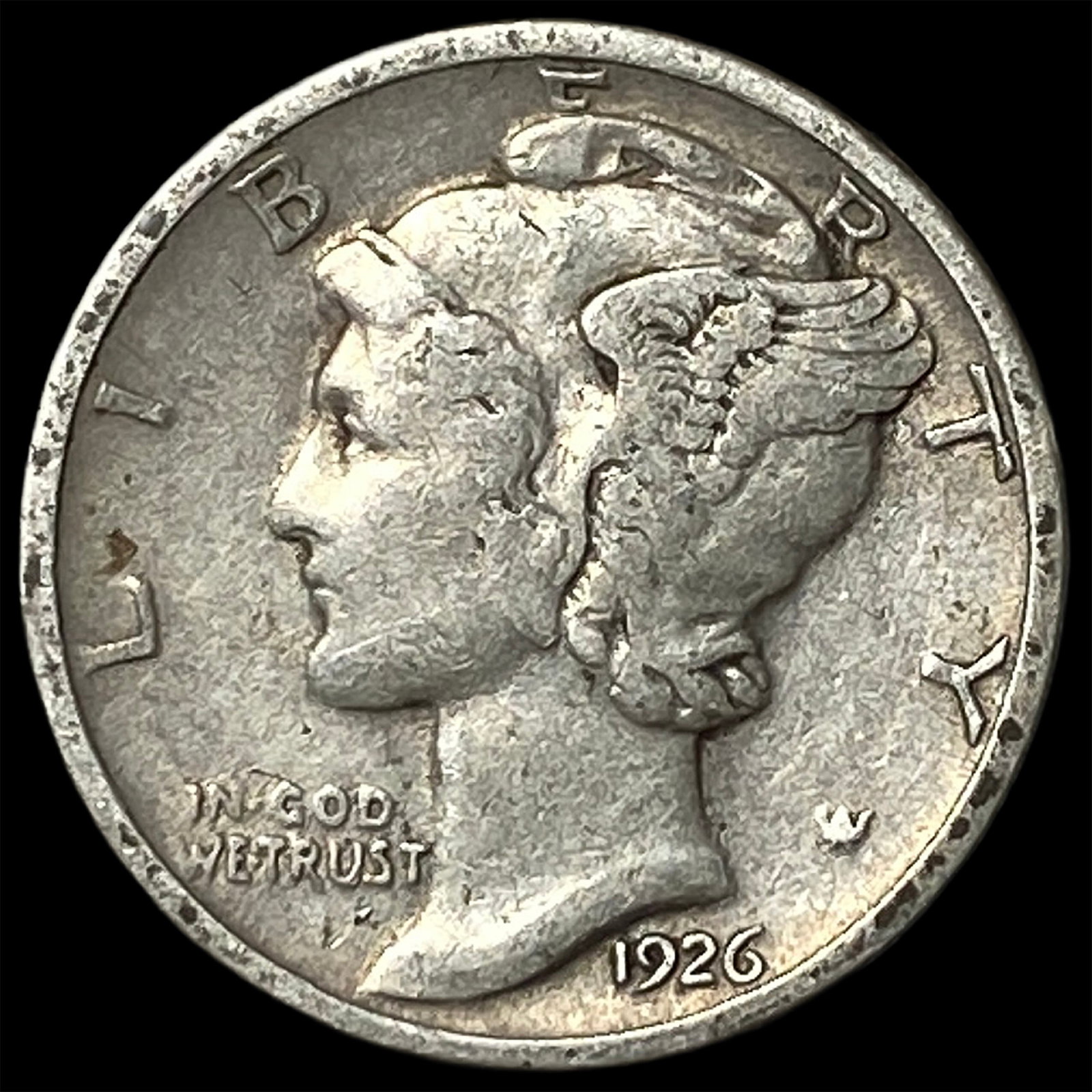 1926-D Silver Mercury Dime NEARLY UNCIRCULATED (1 of 2)