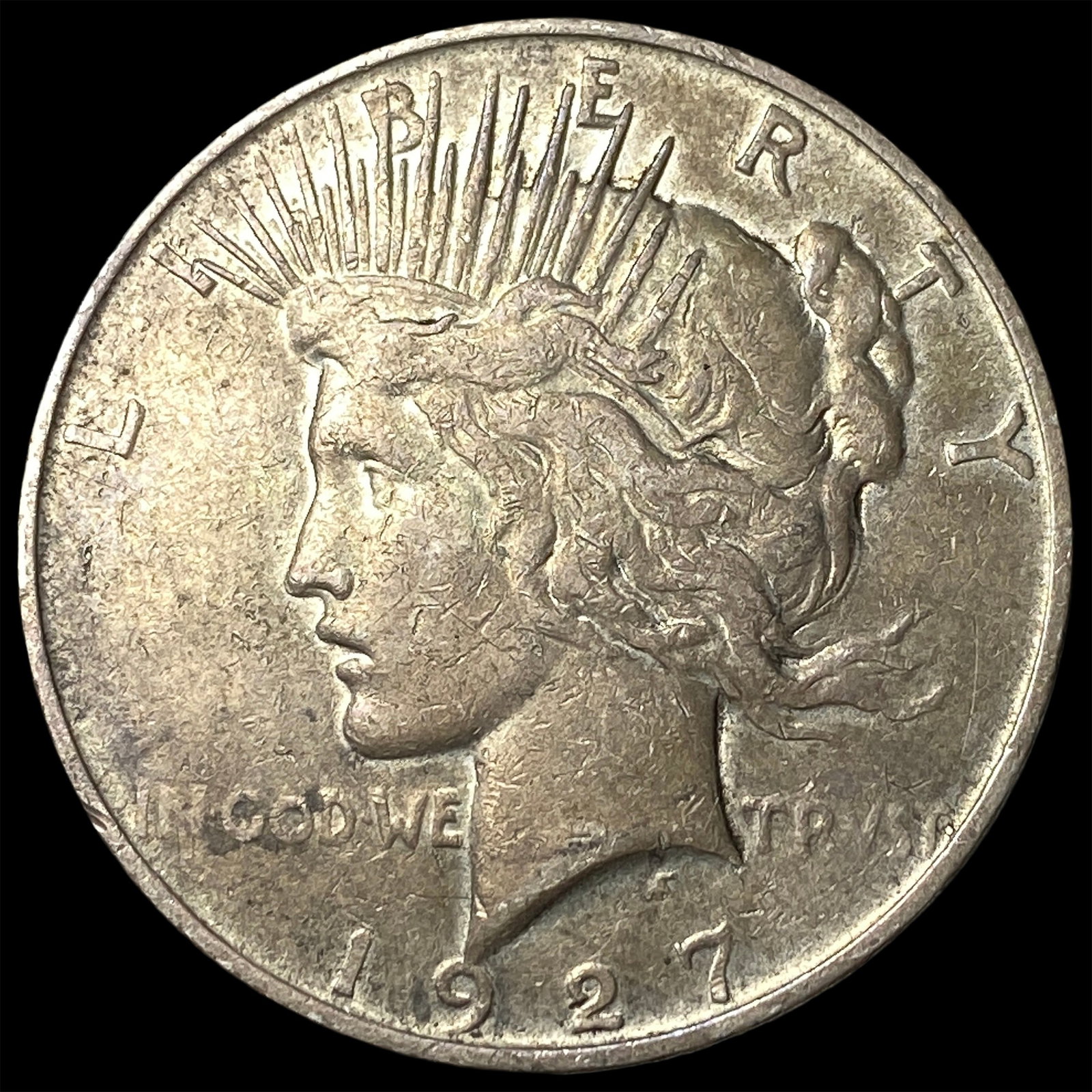1927-D Silver Peace Dollar NEARLY UNCIRCULATED (1 of 2)