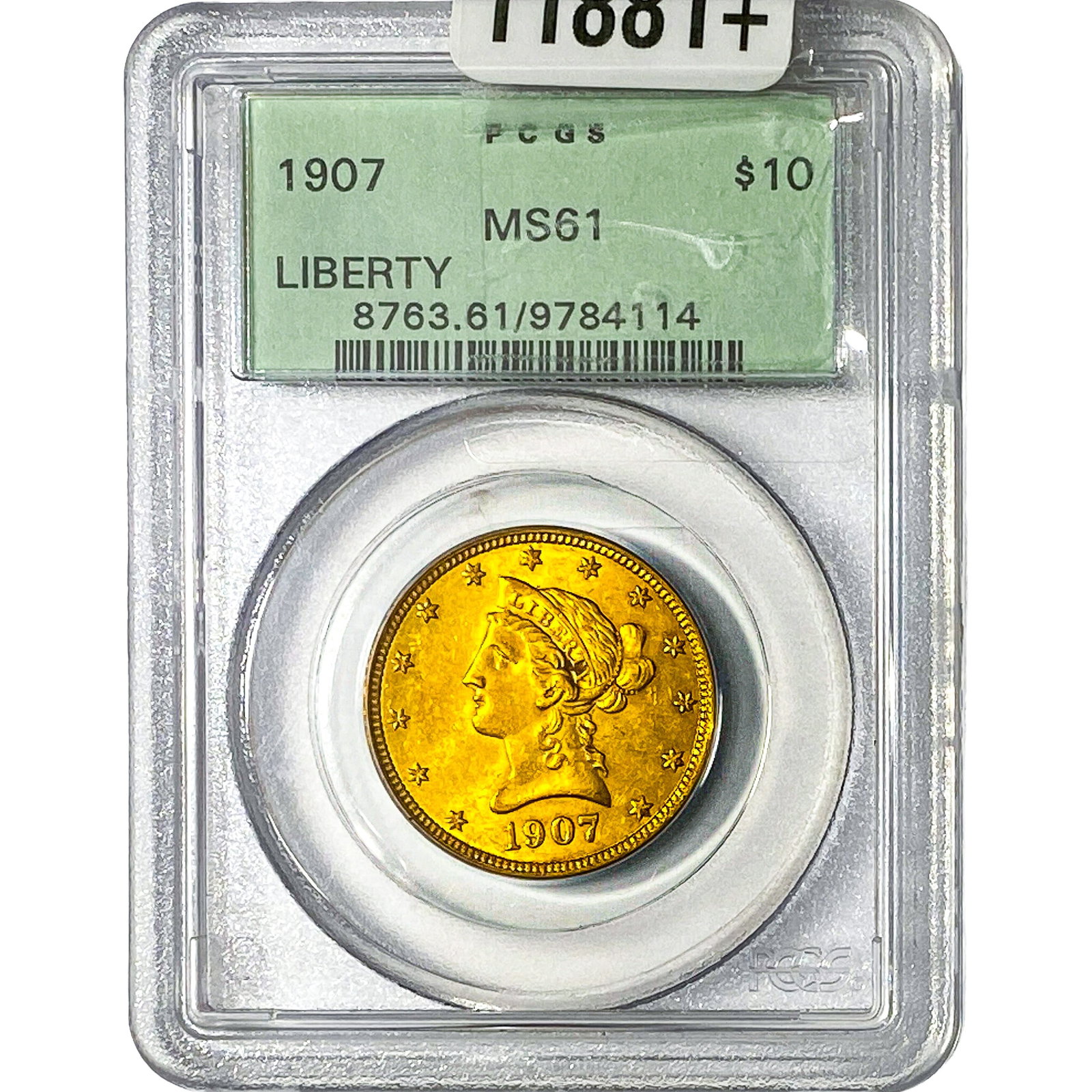 1907 $10 Gold Eagle PCGS MS61: 1907 $10 Gold Eagle PCGS MS61