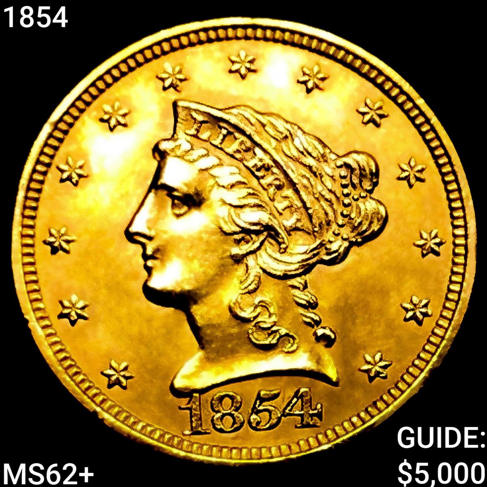 1854 $2.50 Gold Quarter Eagle: 1854 $2.50 Gold Quarter Eagle